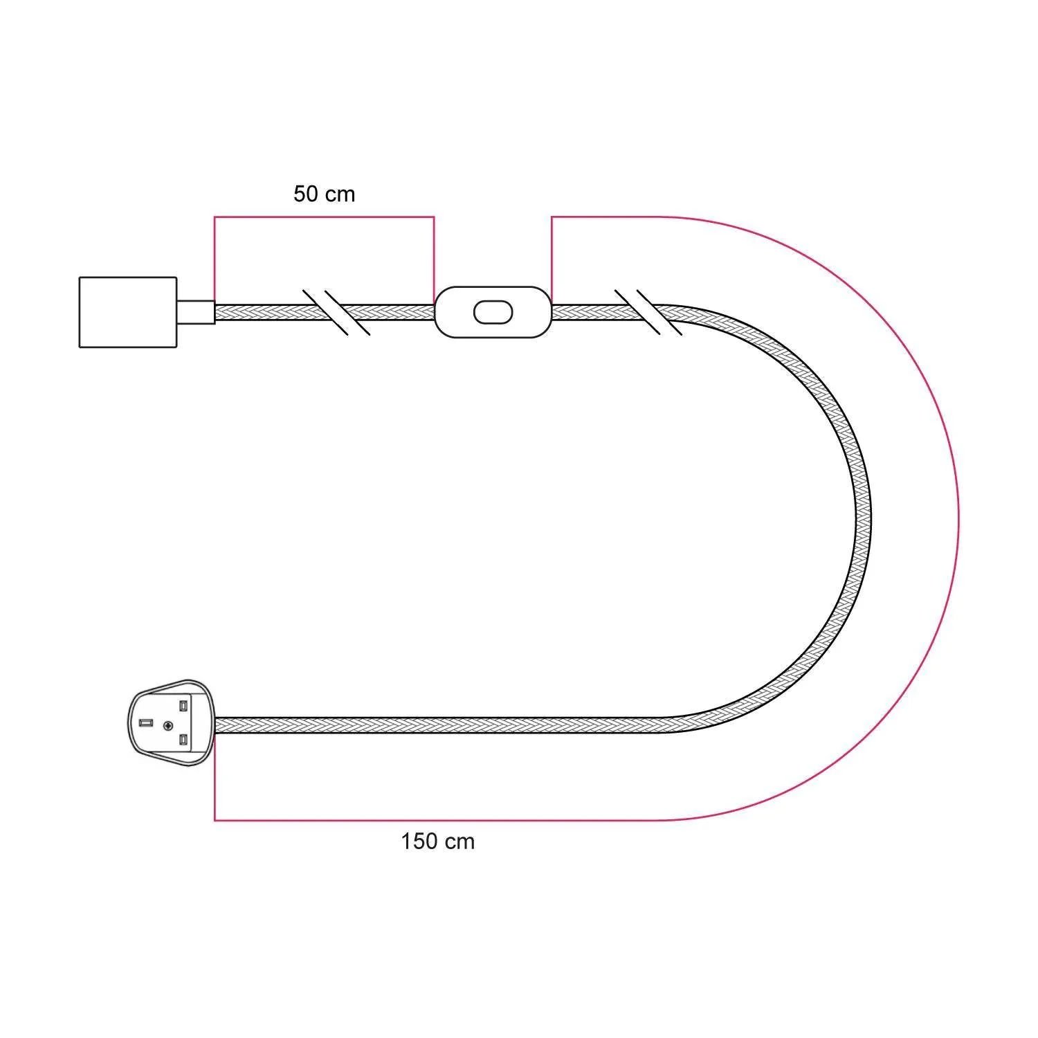 Lampe de table avec base en aulne, ampoule transparente, câble RM01 et fiche UK - Image 7