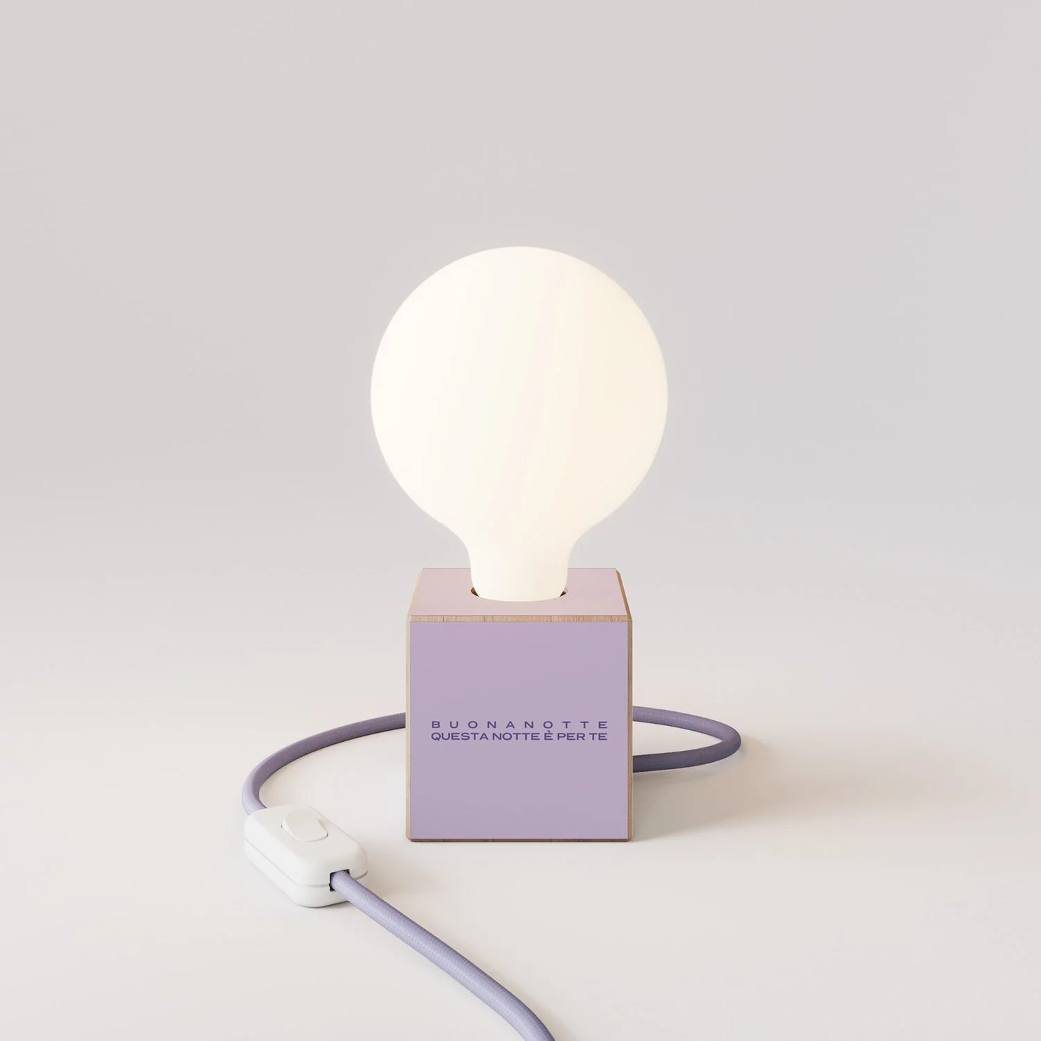 Lampe de table Cubetto avec fiche US, "Buonanotte fiorellino" ampoule effet porcelaine globe - Santomanifesto - Image 4