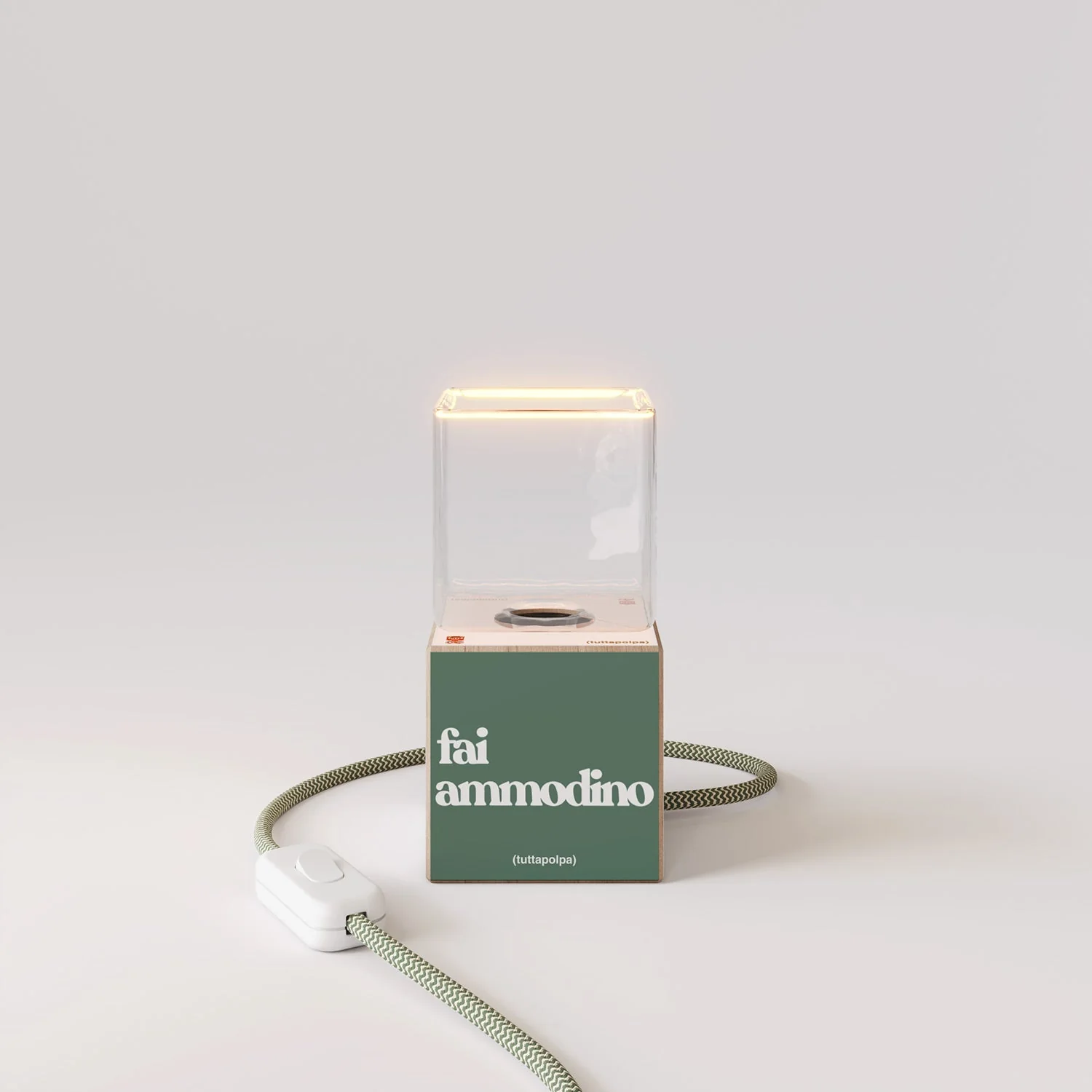 Lampe de table Cubetto avec fiche US, « Fai ammodino » Ghost bulb - Tuttapolpa - Image 5