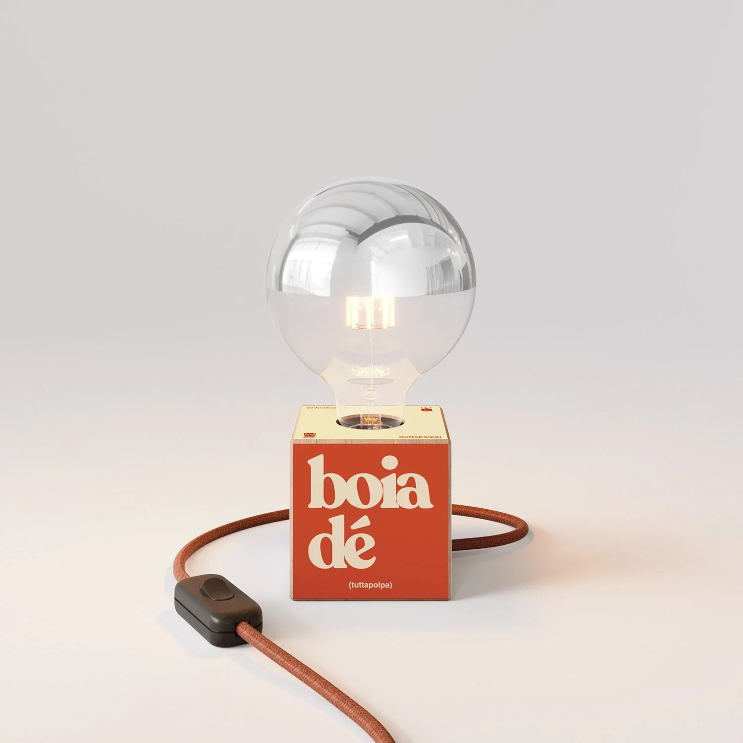 Lampe de table Cubetto "Boia de" avec Ampoule globe demi-sphère argent - Tuttapolpa - Image 4