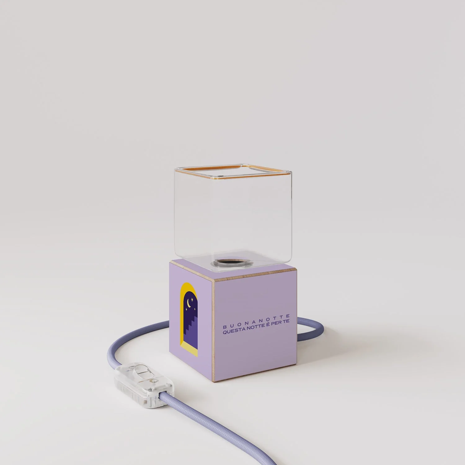 Lampe de table Cubetto « Buonanotte fiorellino » avec ampoule Ghost - Santomanifesto - Image 4