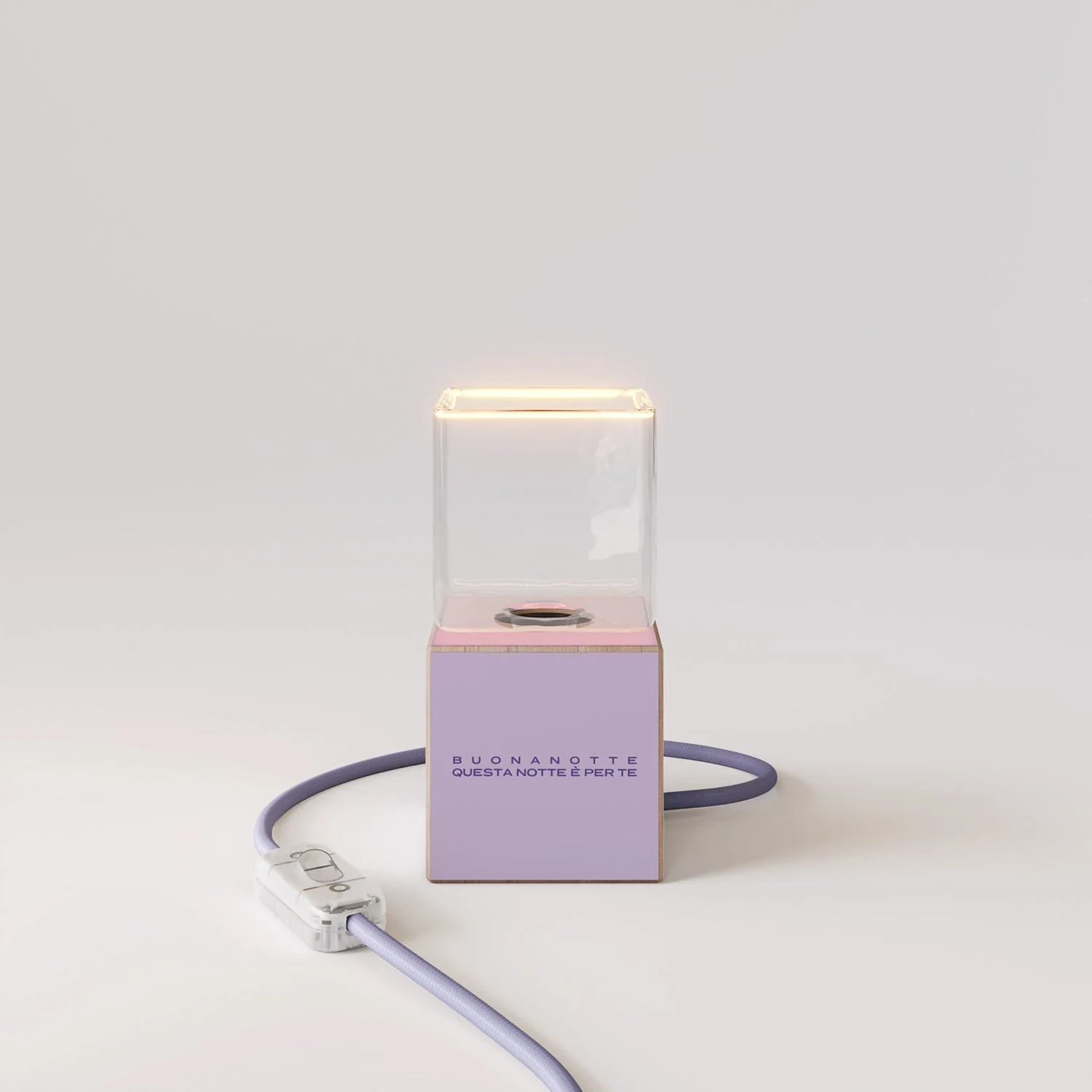 Lampe de table Cubetto « Buonanotte fiorellino » avec ampoule Ghost - Santomanifesto - Image 5