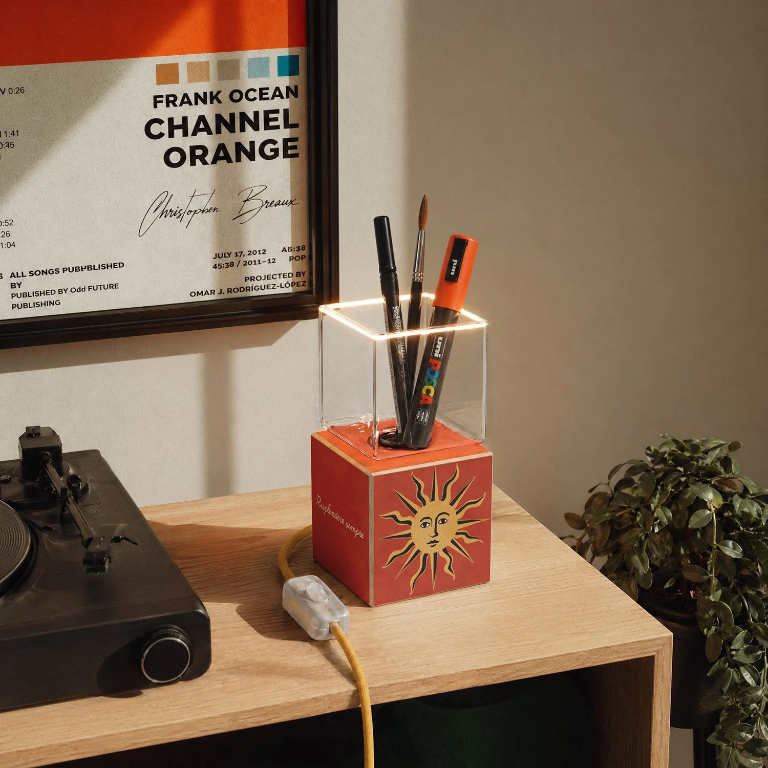 Lampe de table Cubetto "Il sole" avec Ampoule Ghost - Santomanifesto - Image 3