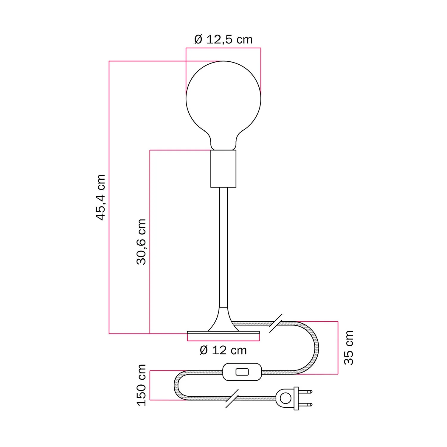 Lampe de table MAG-Y avec base ronde en métal - Blanc mat - Image 4