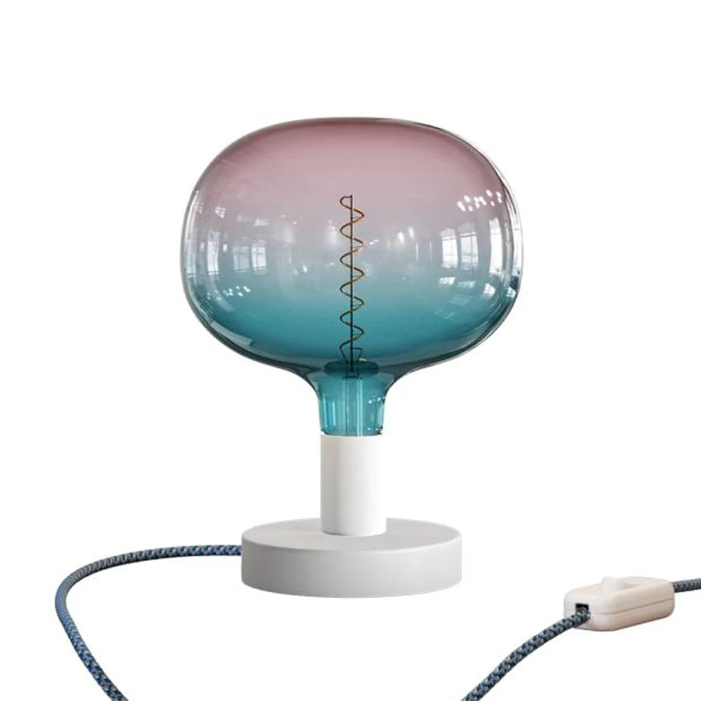 Lampe de table Posaluce Cobble en métal - Blanc mat
