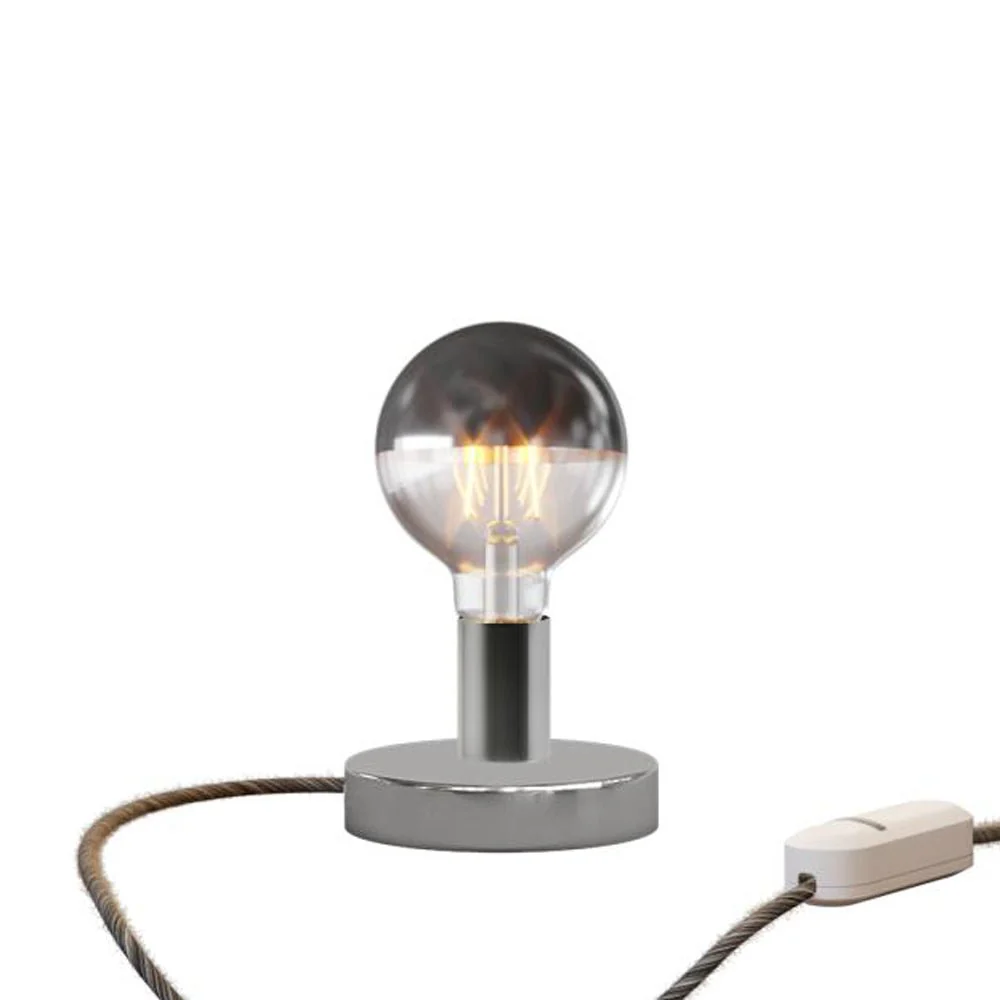 Lampe de table Posaluce Half Cup en métal et fiche UK - Chrome - Image 5