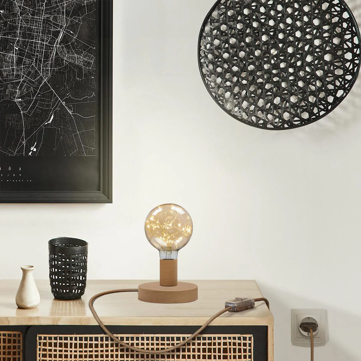 Lampe de table Posaluce Milleluci en bois - Neutre - Image 2