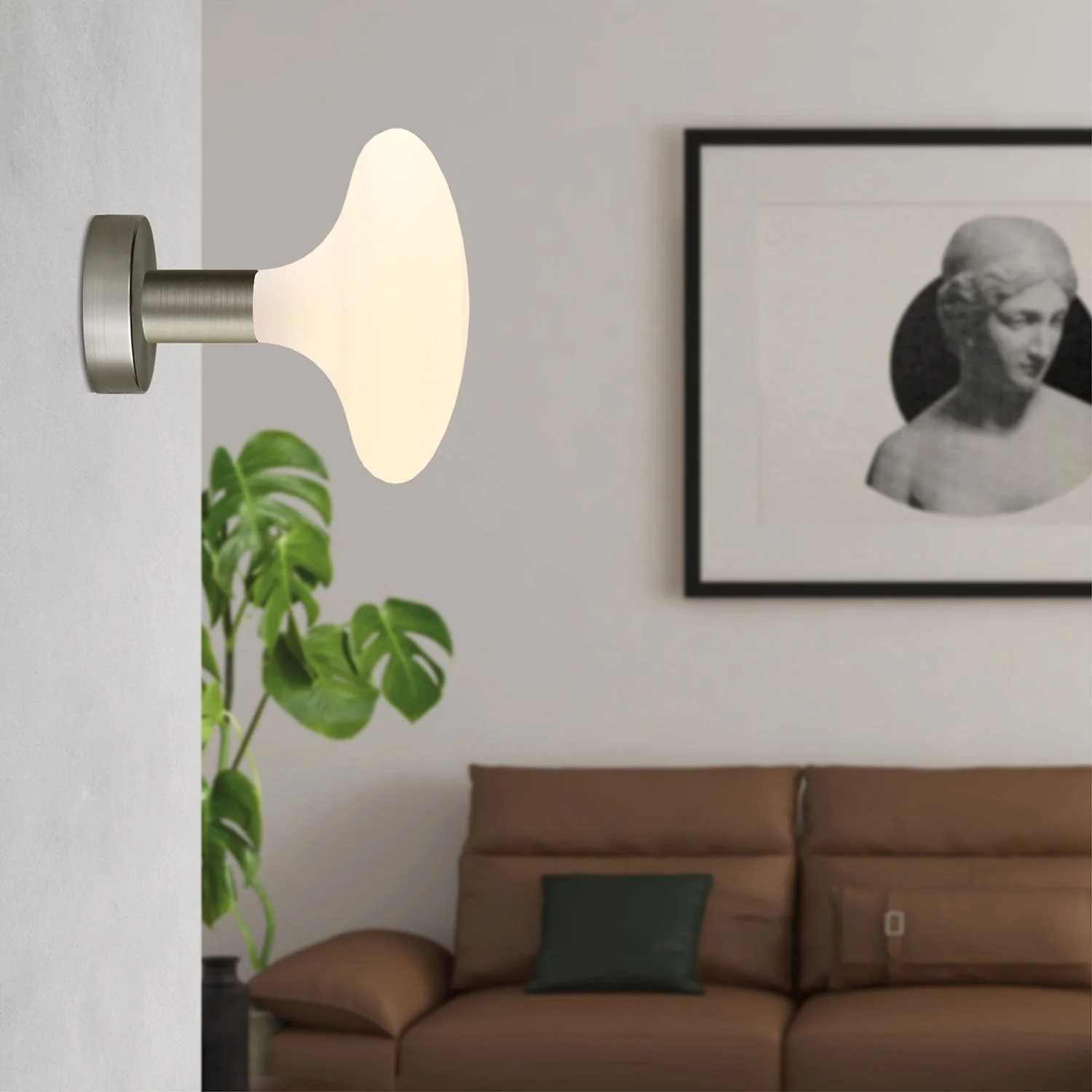 Lampe Fermaluce en métal avec ampoule Idra - Titane satiné - Image 2