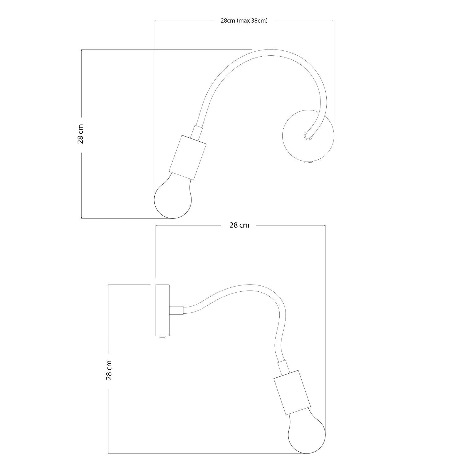 Lampe Fermaluce Flex 30 avec mini pavillon avec interrupteur et mini spot GU1d0 - Bronze satiné - Image 4
