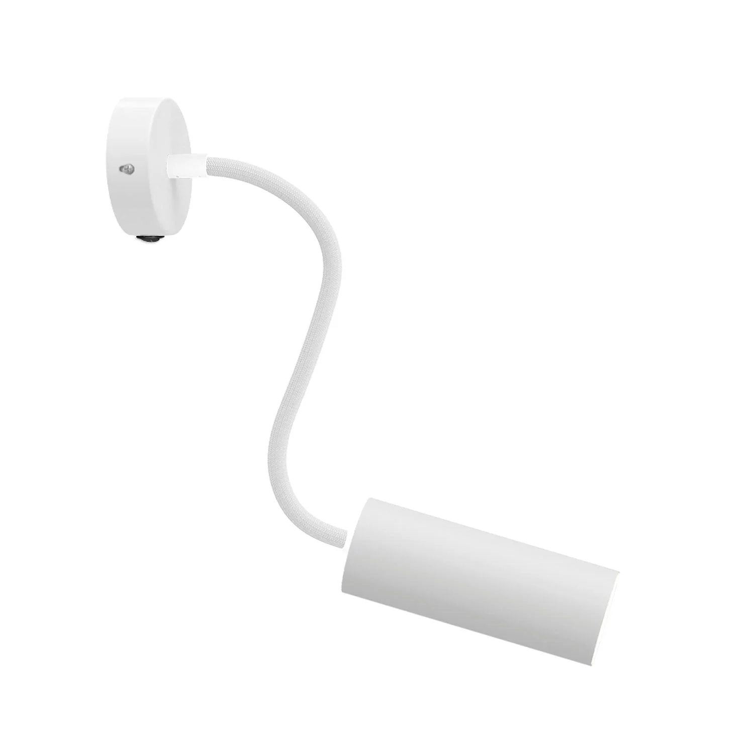 Lampe Fermaluce Flex 30 avec mini pavillon avec interrupteur et spot avec abat-jour Tub-E14 - Blanc mat
