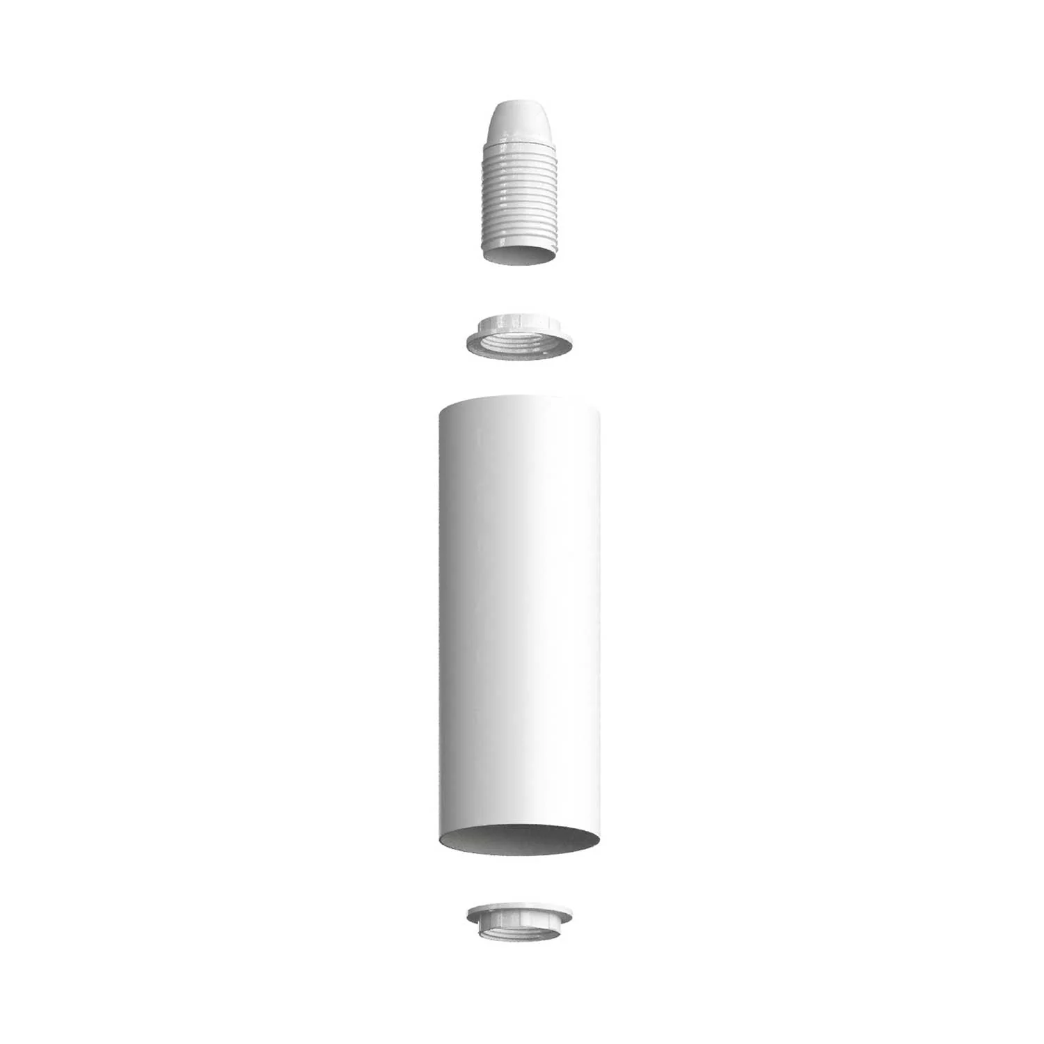 Lampe Fermaluce Flex 30 avec mini pavillon avec interrupteur et spot avec abat-jour Tub-E14 - Blanc mat - Image 3