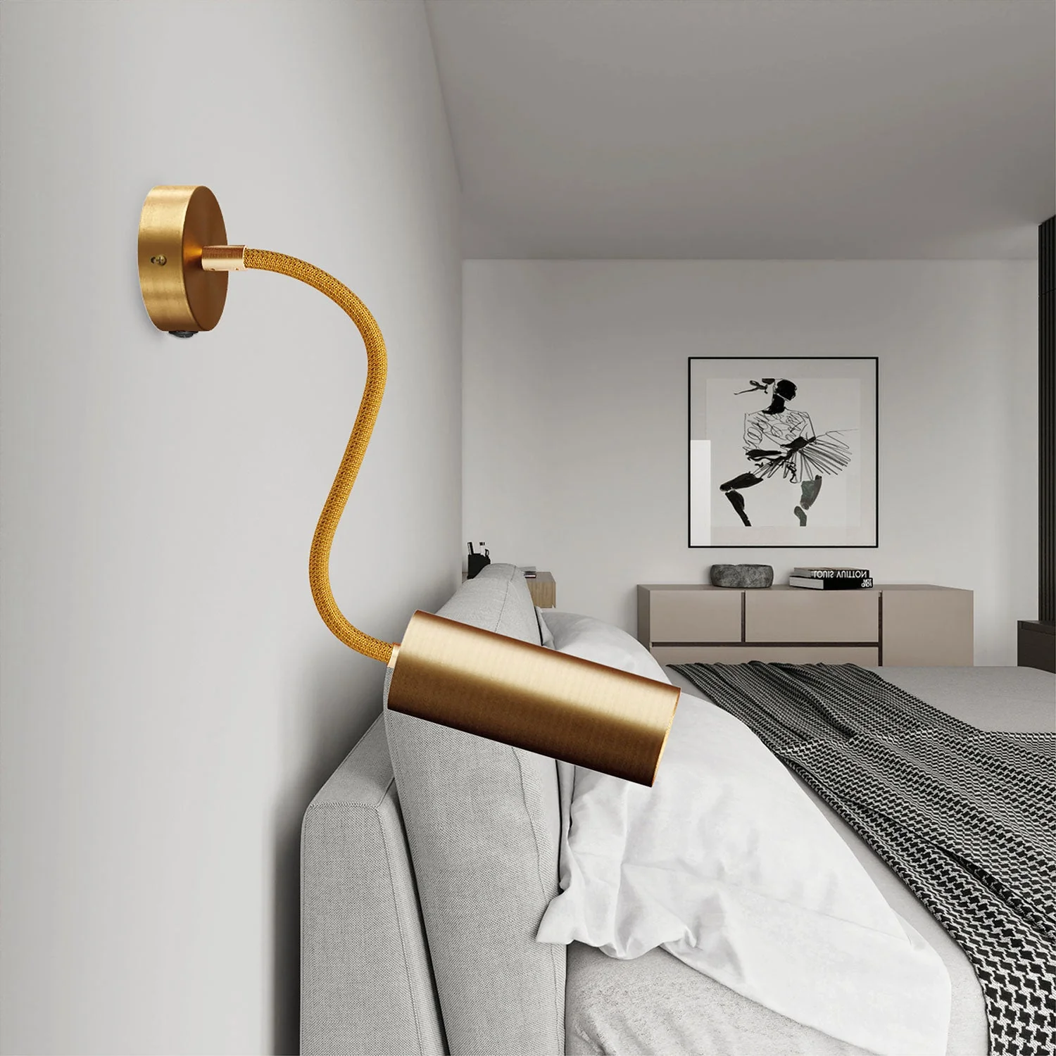 Lampe Fermaluce Flex 30 avec mini pavillon avec interrupteur et spot avec abat-jour Tub-E14 - Bronze satiné - Image 2