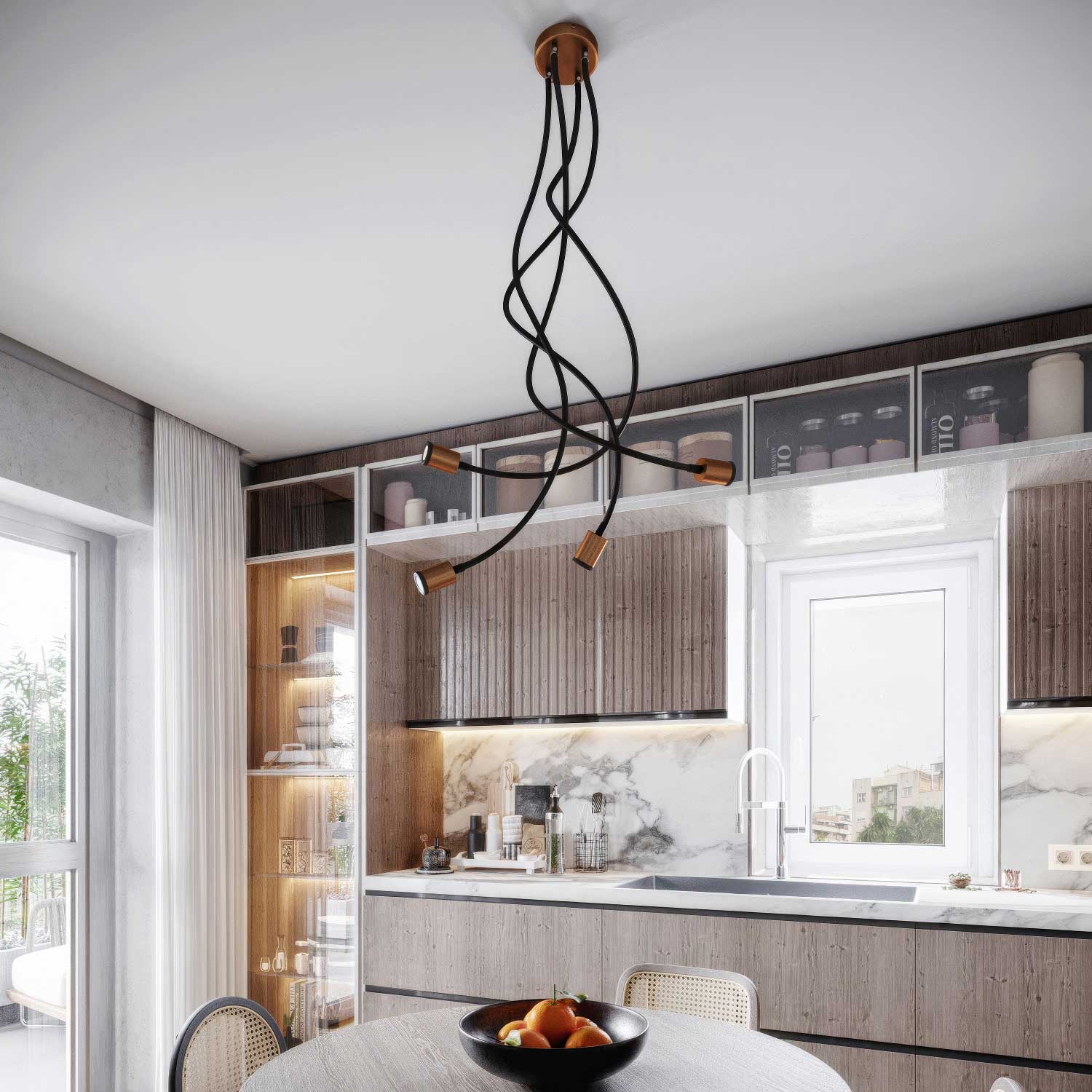 Lampe Mini spot SPOTLIGHT GU1d0 Flex 90 de plafond - Cuivre satiné - Image 2