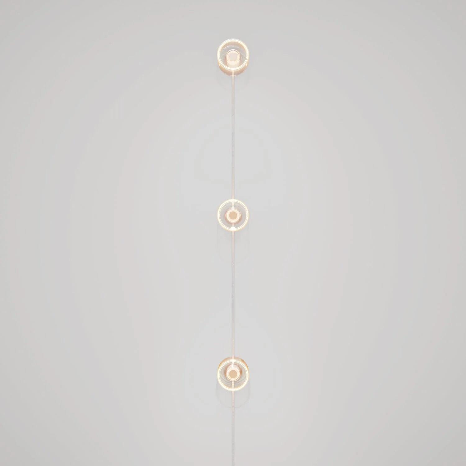Applique Spostaluce avec fiche, 3 ampoules Ghost et câble gris chiné