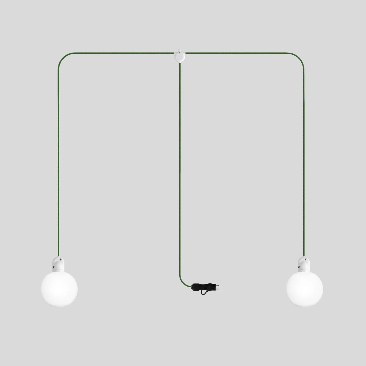 Lampe plug-in d'extérieur Modulair IP65 à 2 descentes avec abat-jour incassables Unbreak-a-Ball et câble SX08