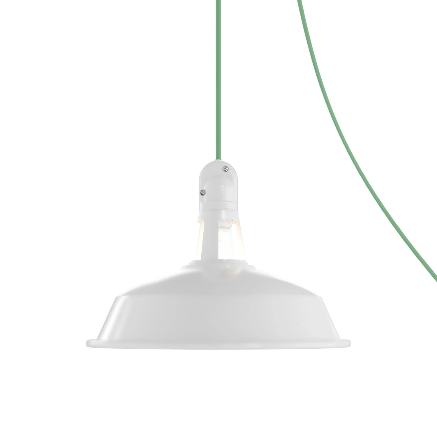 Lampe portable d’extérieur Snake avec abat-jour Harbour, 5 m de câble textile, douille IP65 waterproof - Blanc