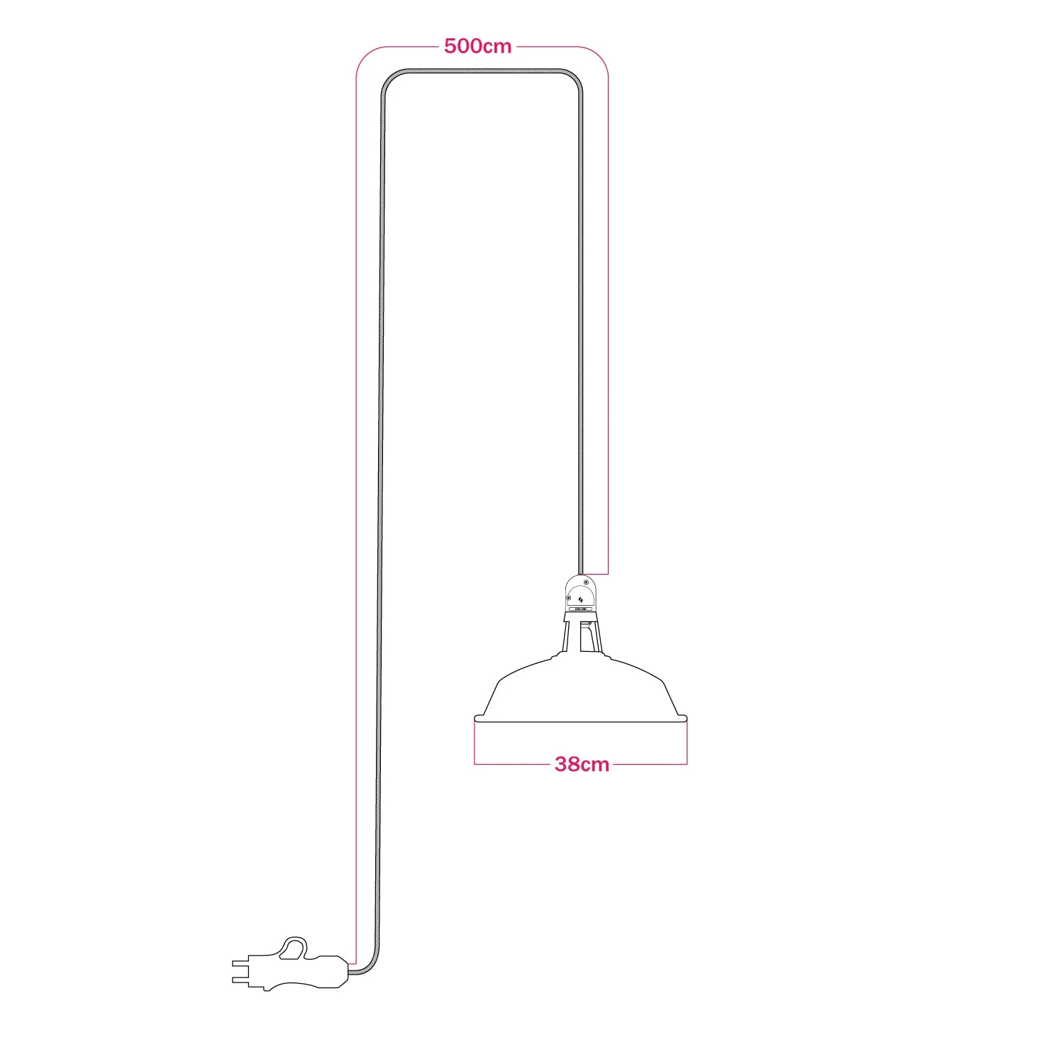 Lampe portable d’extérieur Snake avec abat-jour Harbour, 5 m de câble textile, douille IP65 waterproof - Blanc - Image 5