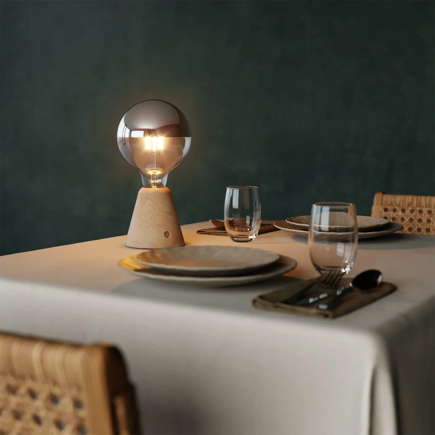 Lampe portable rechargeable Cabless01 avec ampoule globe demi-sphère argentée - Neutre - Image 4