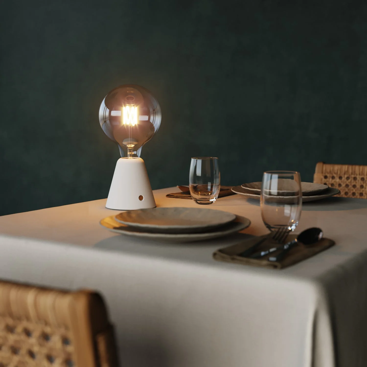 Lampe portable rechargeable Cabless01 avec ampoule globe G125 - Blanc - Image 4