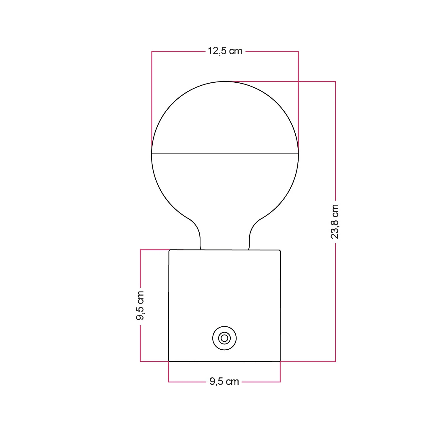 Lampe portable rechargeable Cabless03 avec ampoule globe demi-sphère argentée - Neutre - Image 5