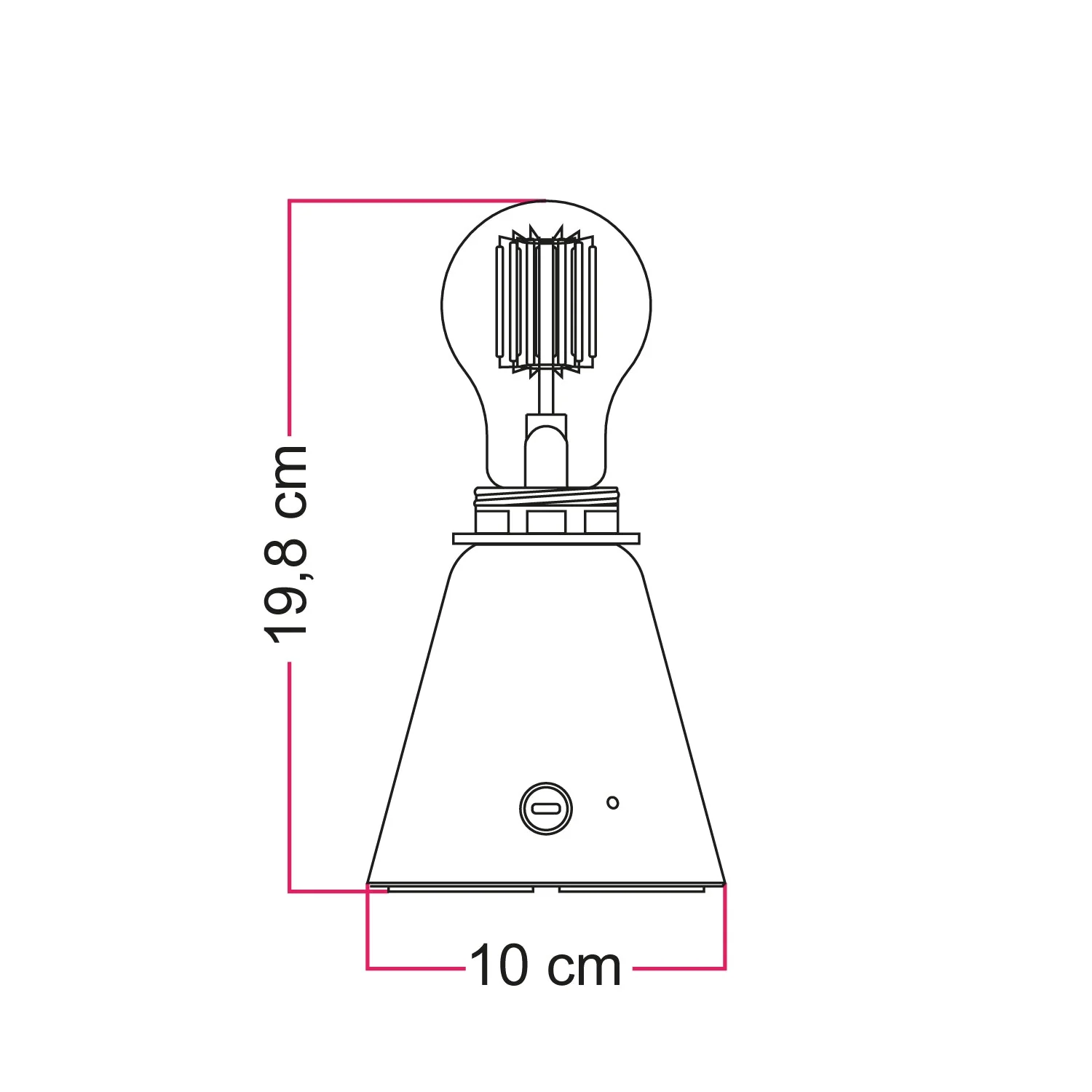 Lampe portable rechargeable Cabless11 avec ampoule goutte et prédisposition pour abat-jour - Blanc - Image 3