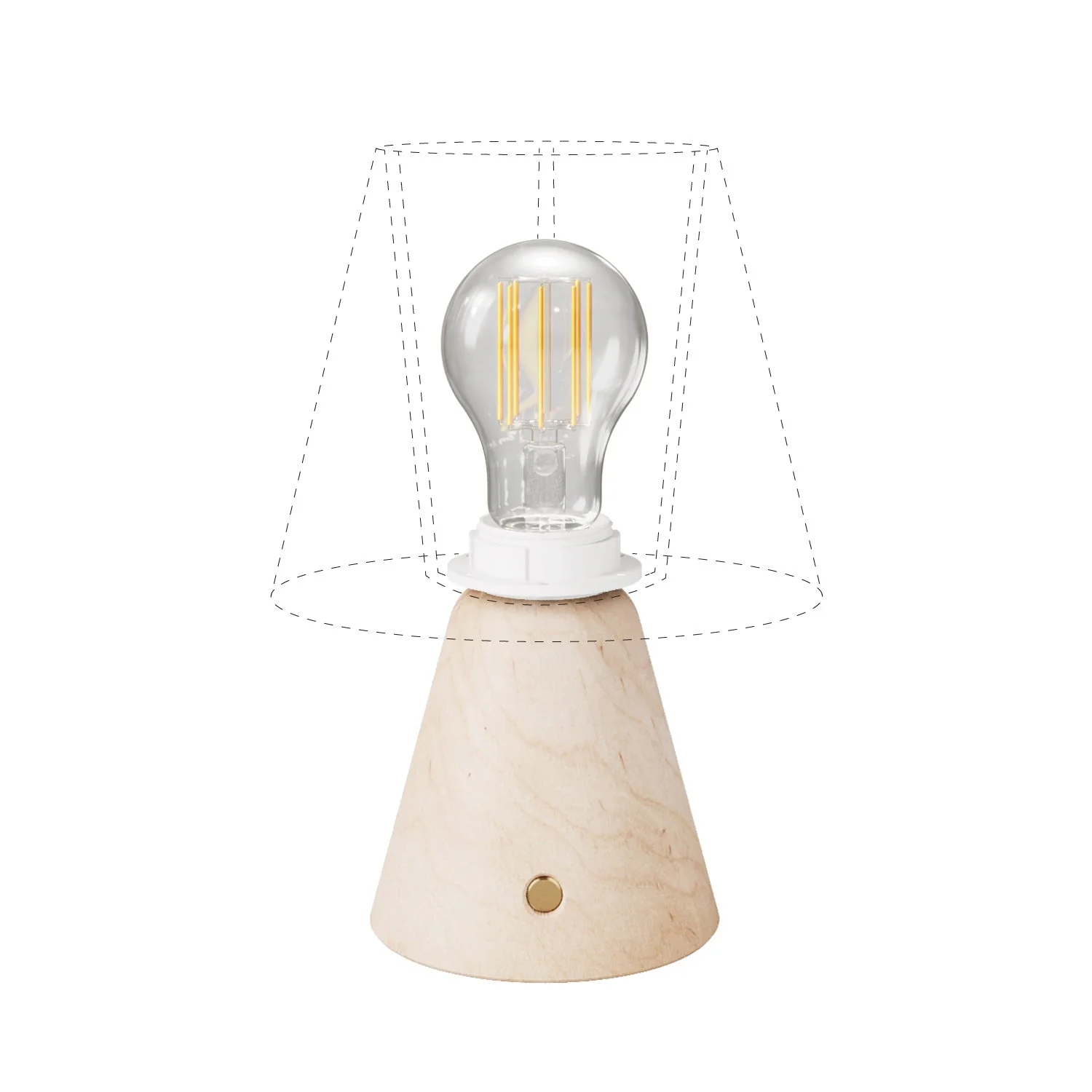 Lampe portable rechargeable Cabless11 avec ampoule goutte et prédisposition pour abat-jour - Neutre - Image 2