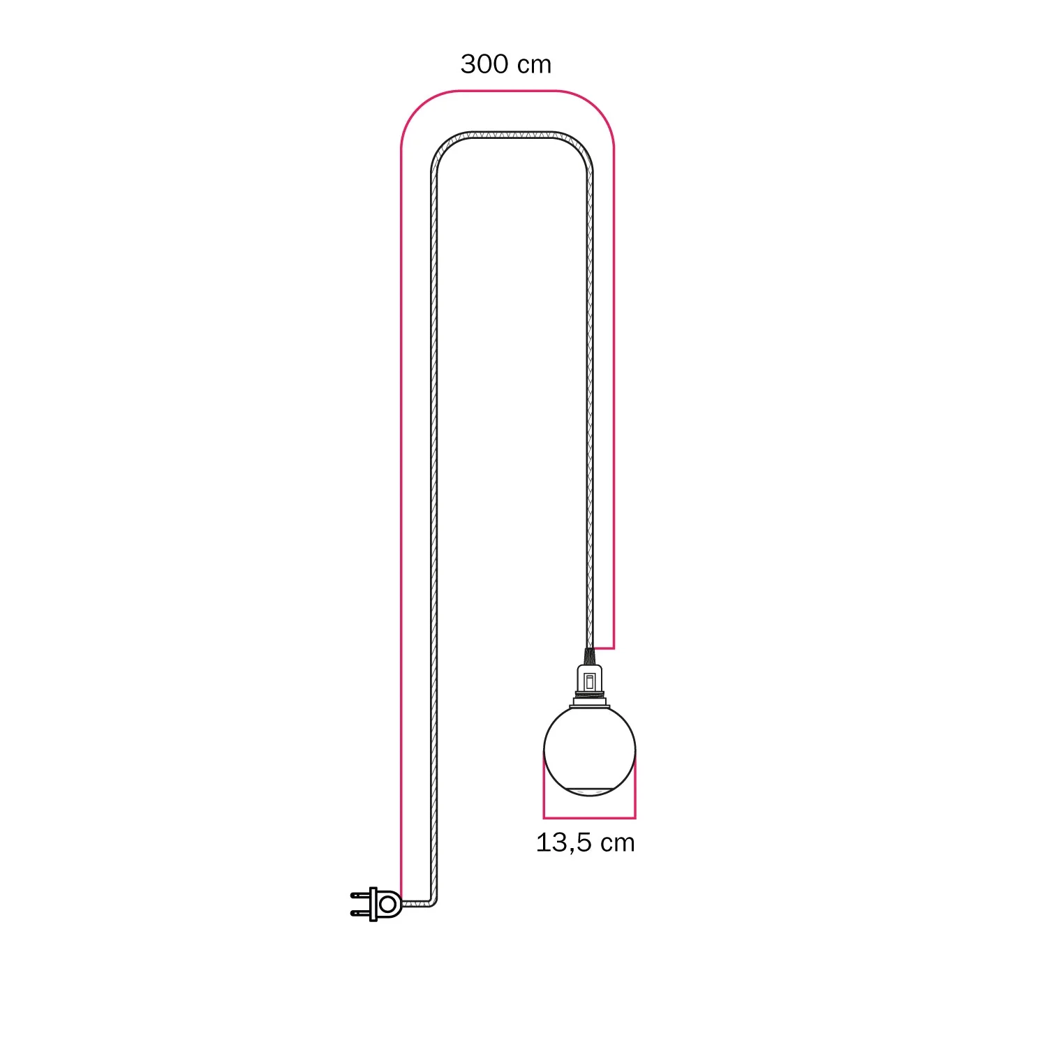 Lampe portable Snake avec interrupteur sur la douille, fiche, abat-jour incassable Unbreak-a-Ball et câble RZ11 - Image 5