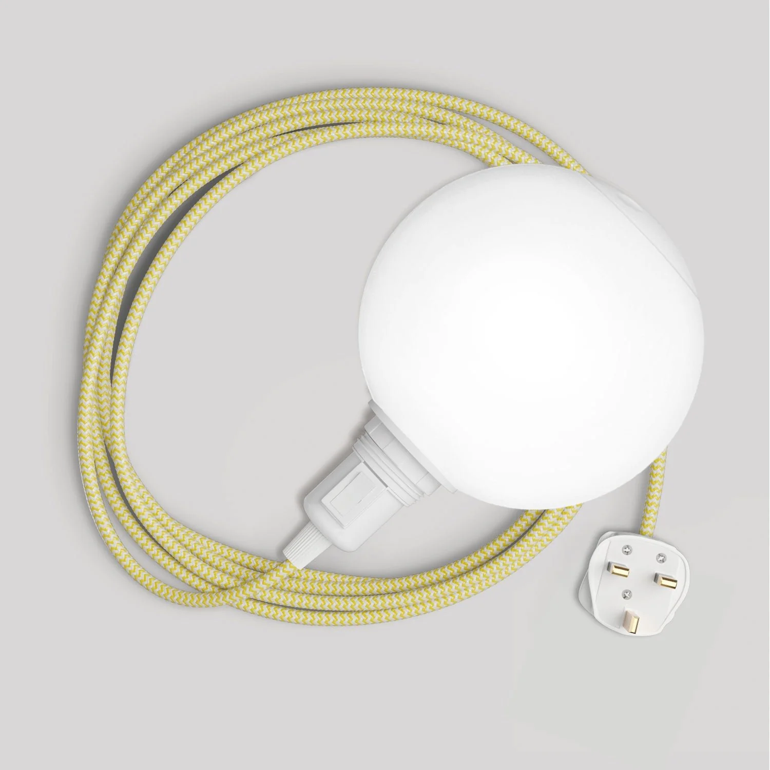 Lampe portable Snake avec interrupteur sur la douille, fiche UK, abat-jour incassable Unbreak-a-Ball et câble RZ10