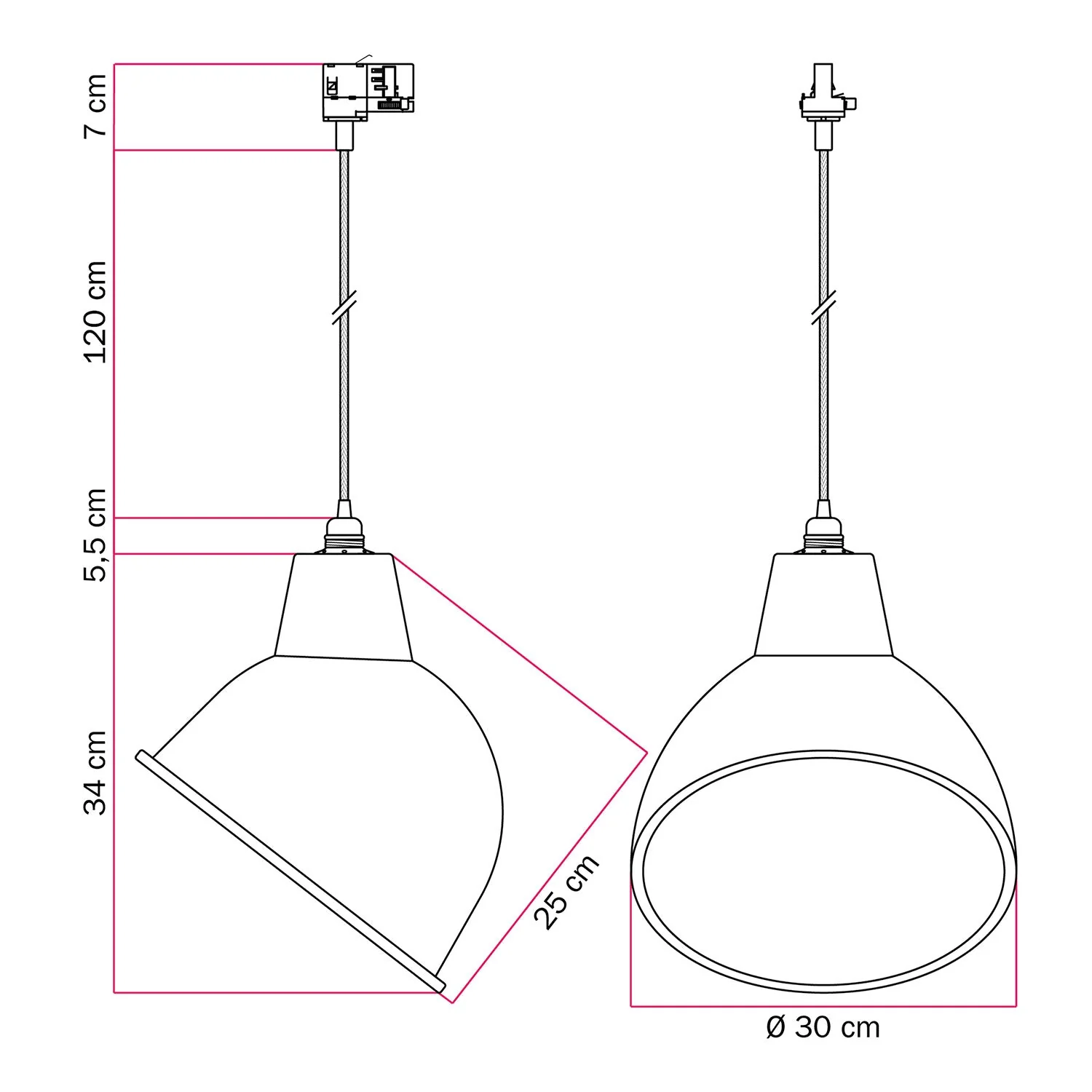 Lampe pour rail avec abat-jour Broadway - Noir - Image 6