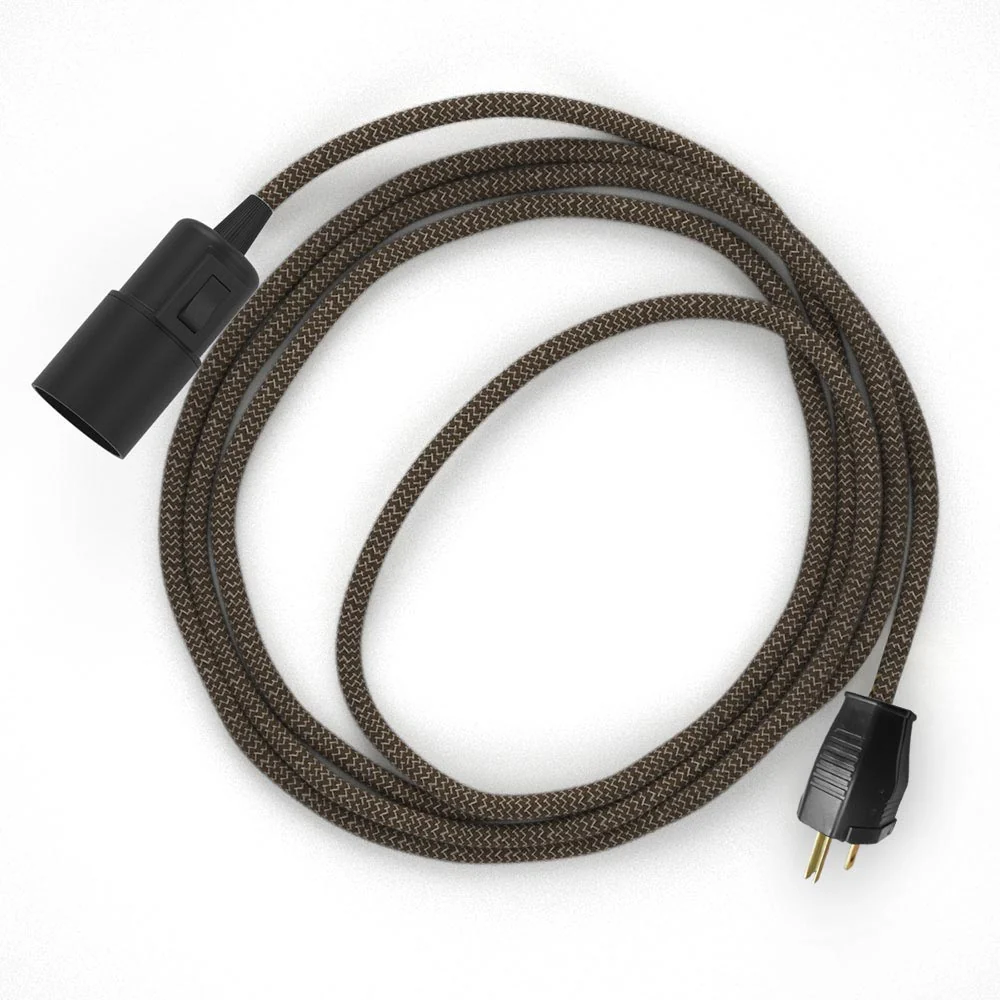 Snake - Lampe à brancher avec câble tissu Zig-Zag - RD73