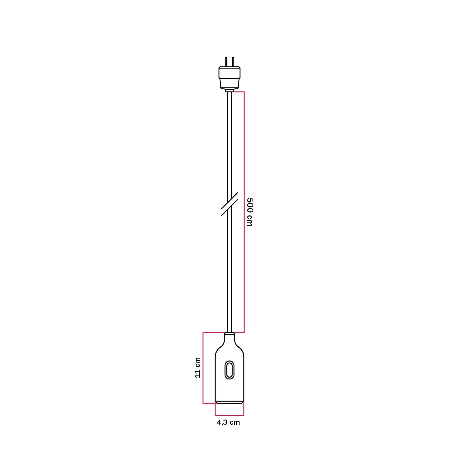 Snake - Lampe silicone avec interrupteur et prise Rouge - Image 4