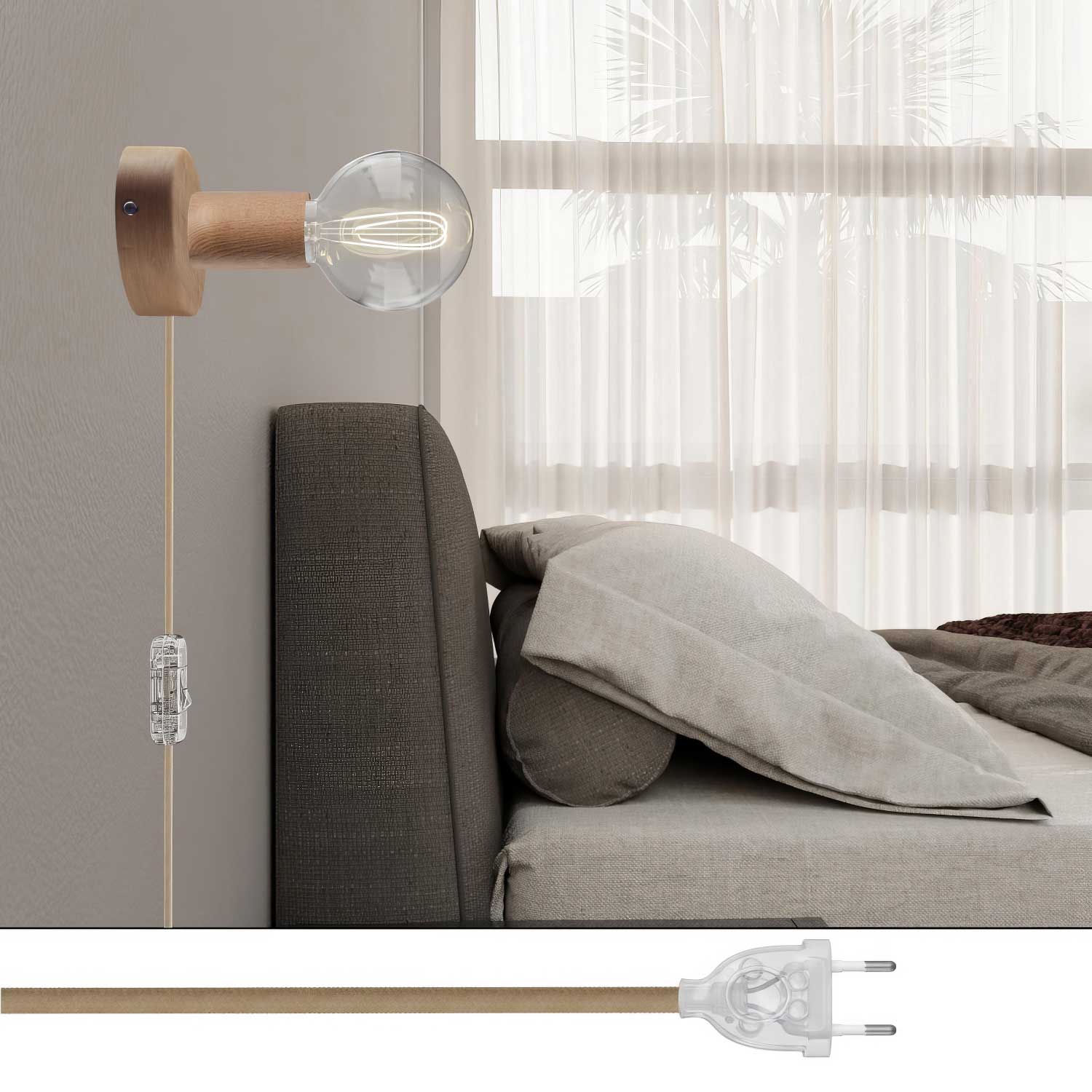 Lampe Spostaluce en bois - Neutre - Image 2