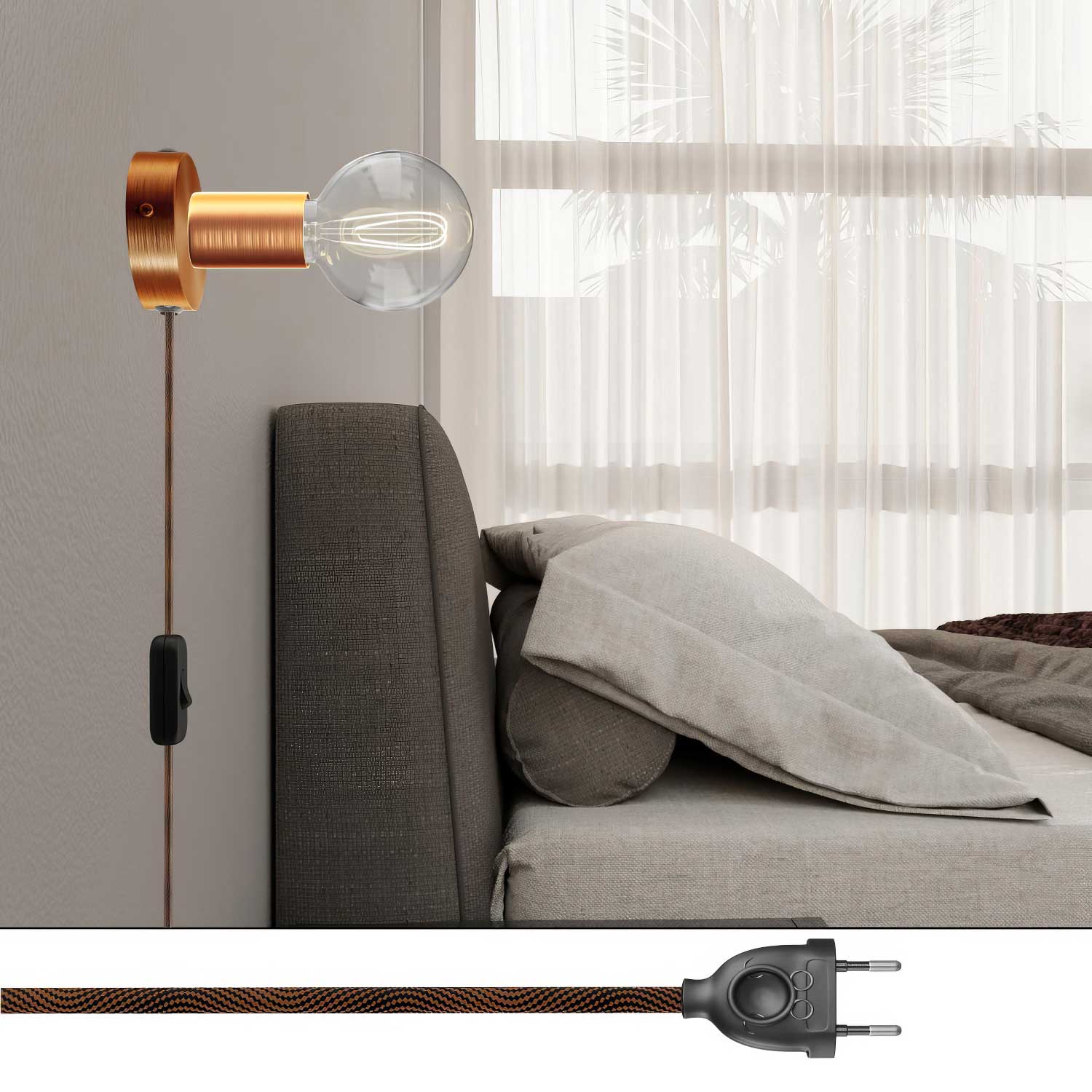 Lampe Spostaluce en métal - Cuivre satiné - Image 2