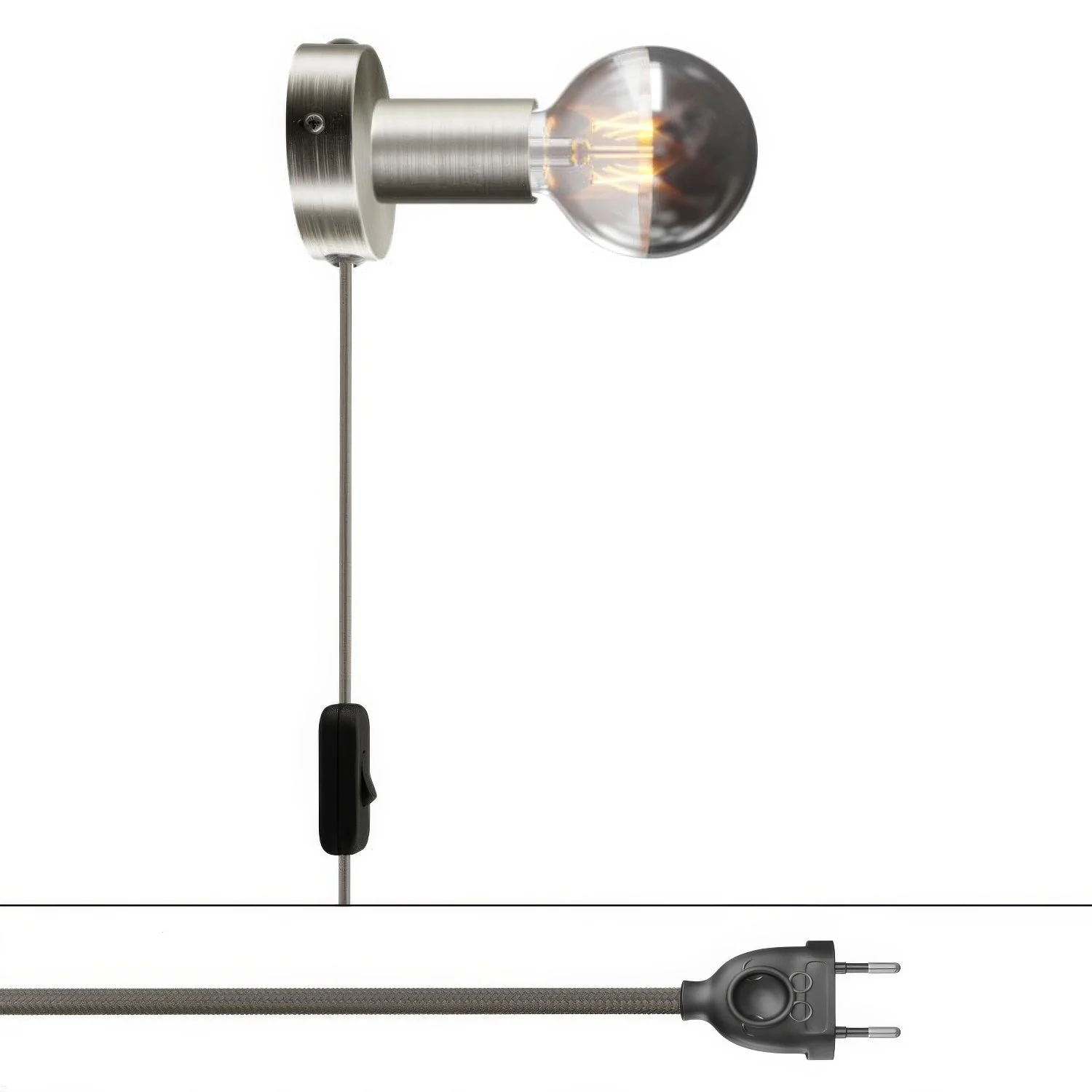 Lampe Spostaluce en métal - Titane satiné