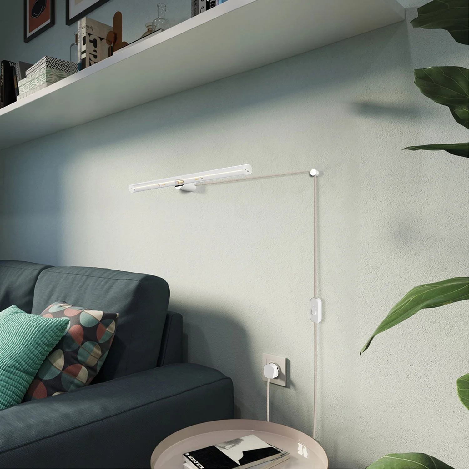 Lampe Spostaluce esse14 avec douille S14d et fiche UK - Blanc - Image 2