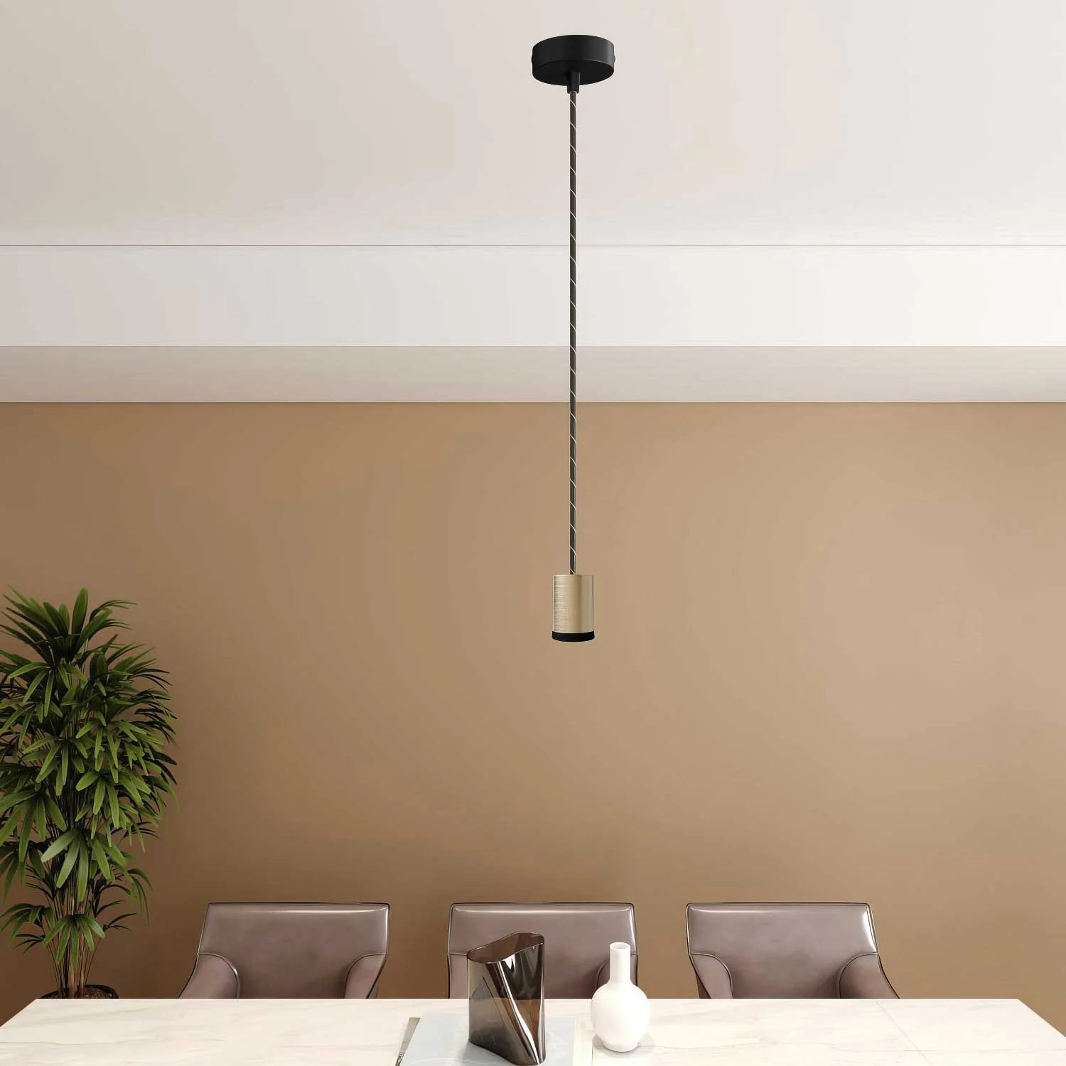 Lampe spot à suspension simple Mini Spotlight GU1d0 - Bronze satiné - Image 2