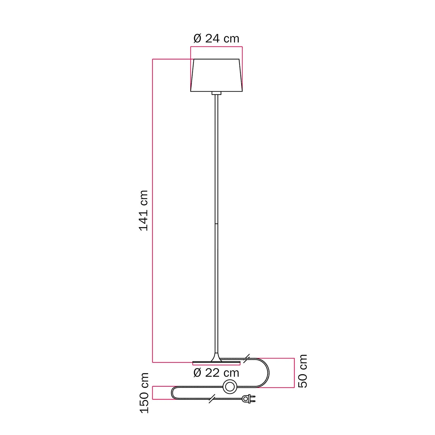 Lampe sur pied MAG-Y avec base métallique ronde et abat-jour Athena - Bronze satiné - Image 5