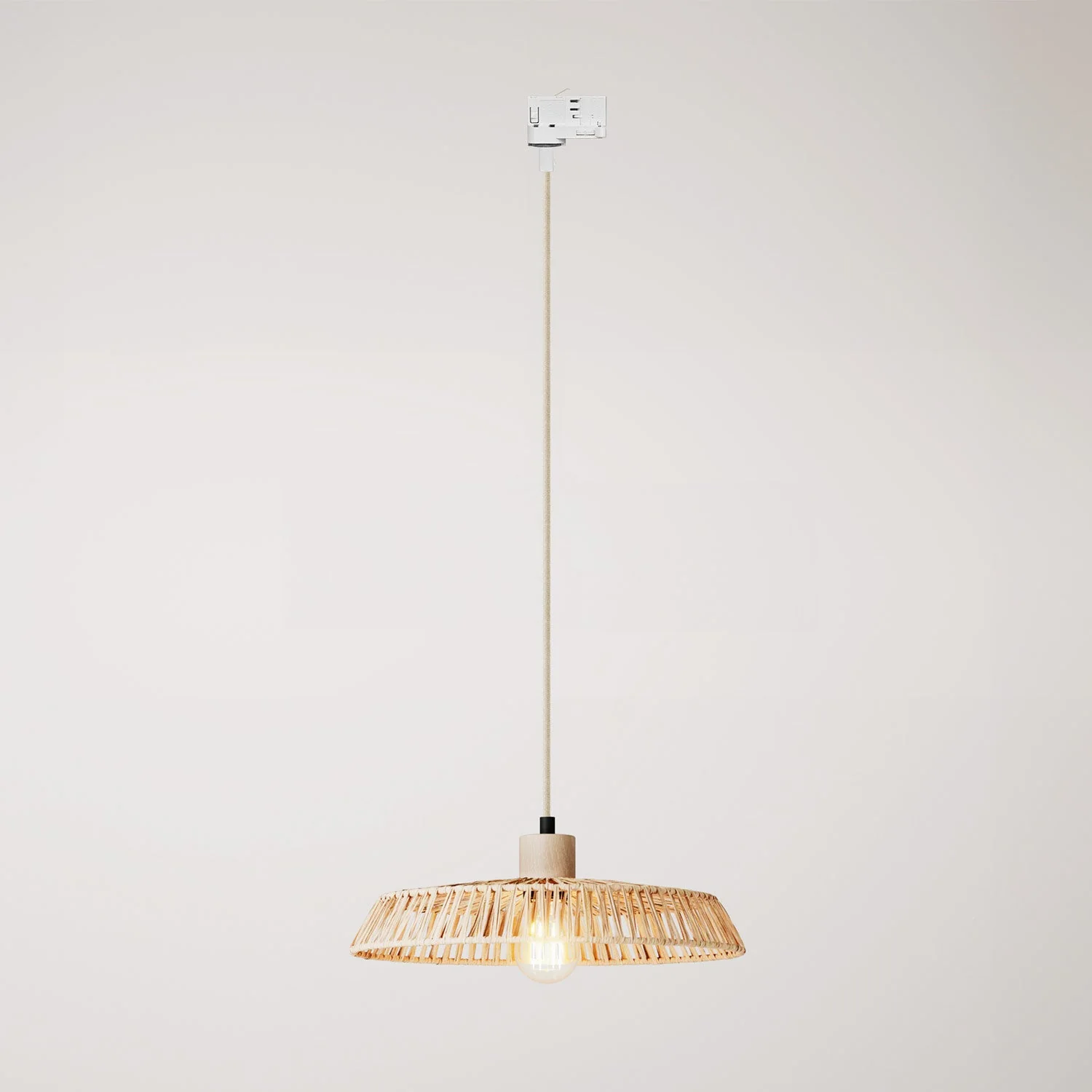 Lampe sur rail avec abat-jour en raphia Moorea - Neutre