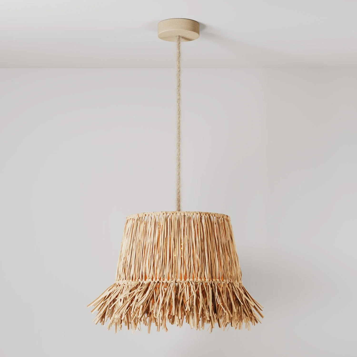 Lampe à suspension avec abat-jour en raphia Honolulu