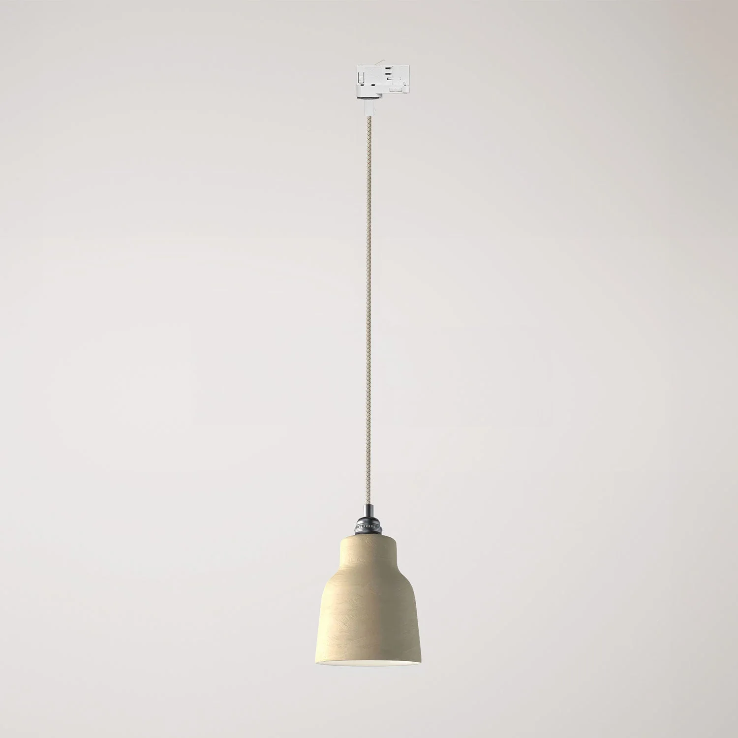 Suspension avec abat-jour Vaso et adaptateur pour rails - Taupe strié