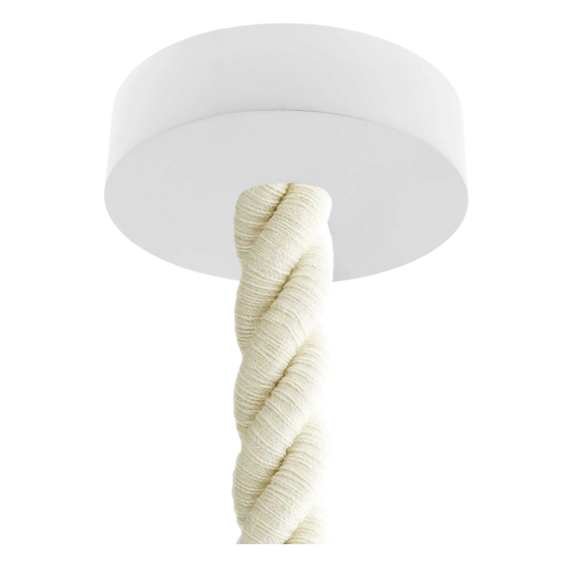 Lampe suspendue complète avec cordon nautique 3XL 30 mm et finitions en bois laqué - Blanc - Image 2