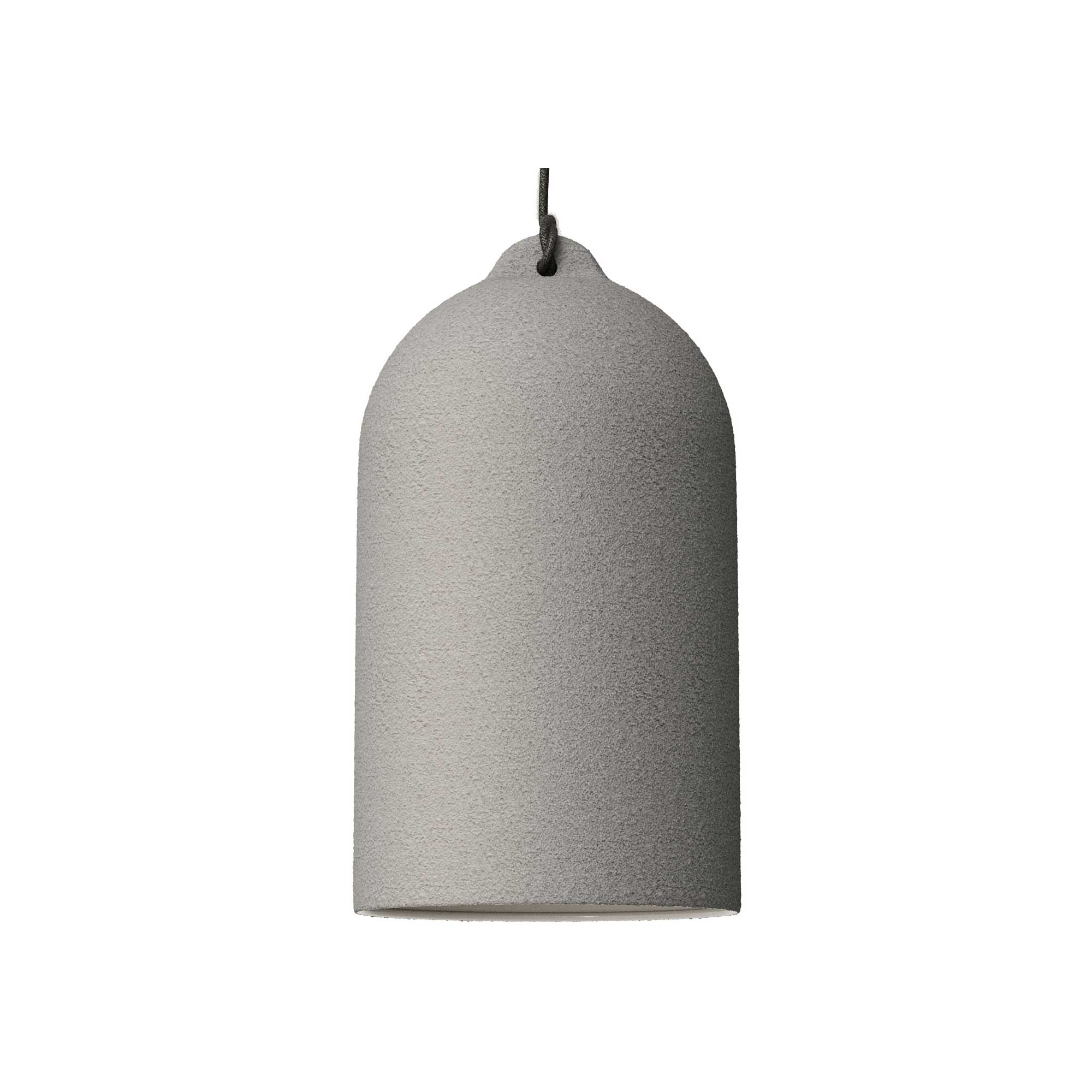 Lampe suspendue complète avec câble textile et abat-jour Campana XL en céramique - Effet béton