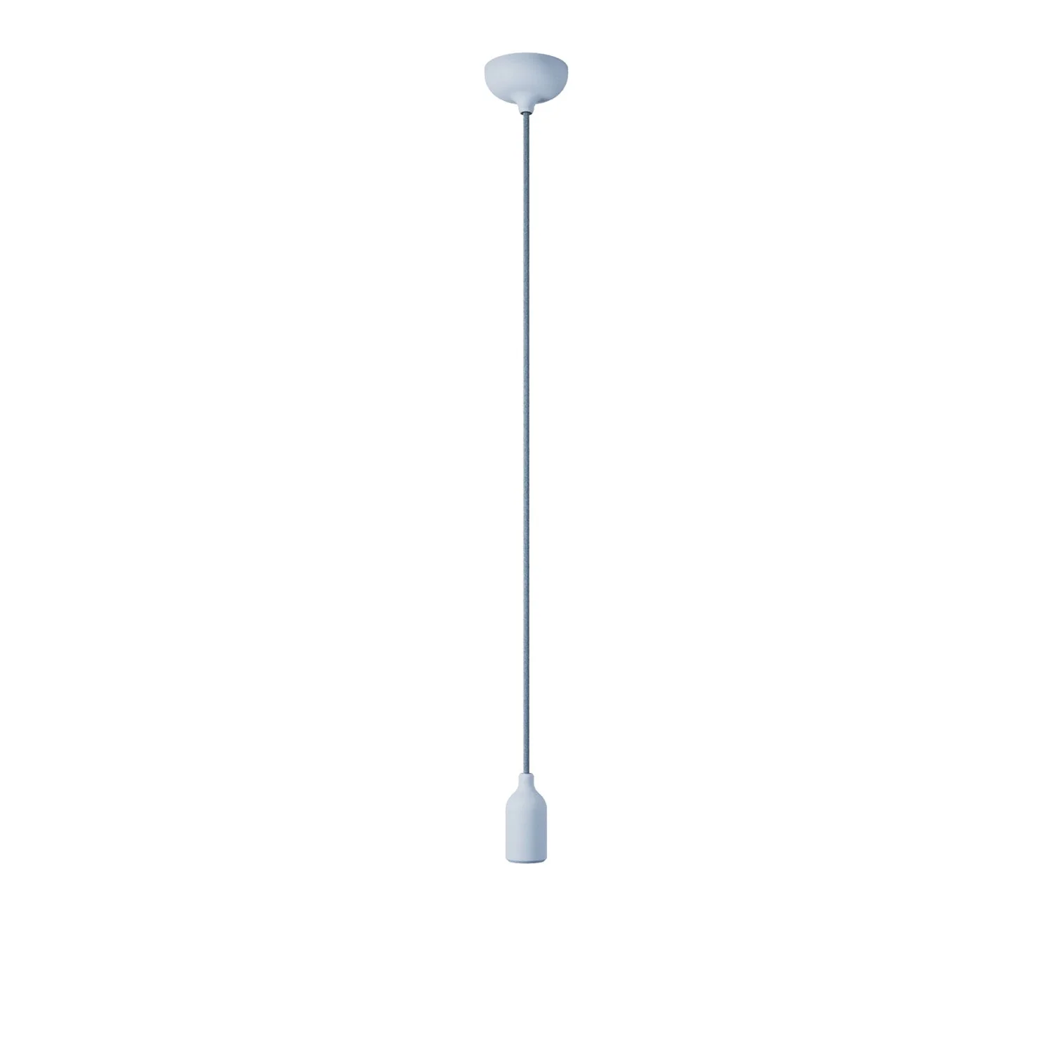Suspension colorée en silicone avec câble textile - Bleu doux