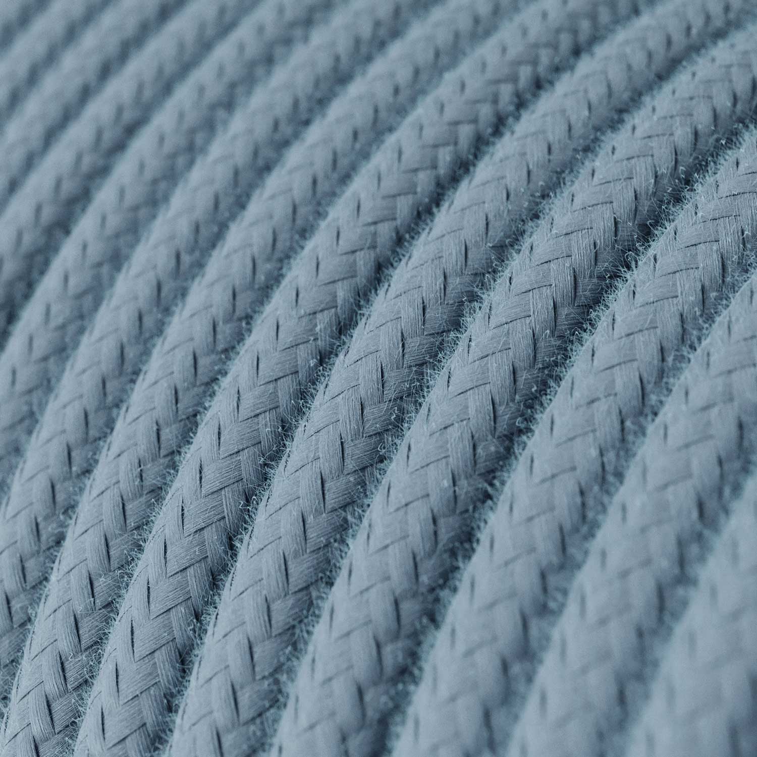 Suspension colorée en silicone avec câble textile - Bleu doux - Image 3