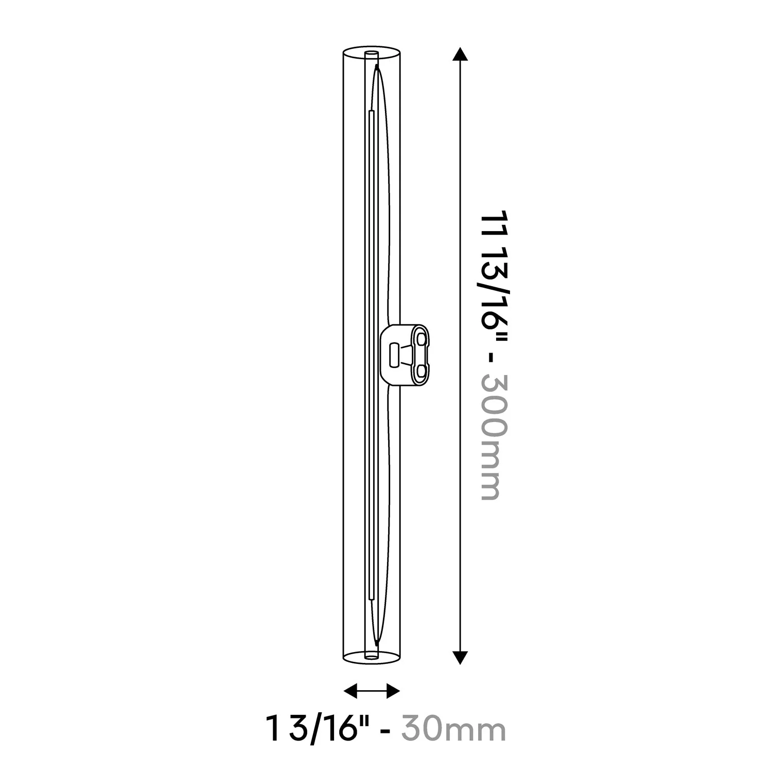 Ampoule linéaire LED transparente S14d 120V CRI 90 - longueur 300 mm 6W 520Lm 2700K 120V Dimmable - S01 - Image 4