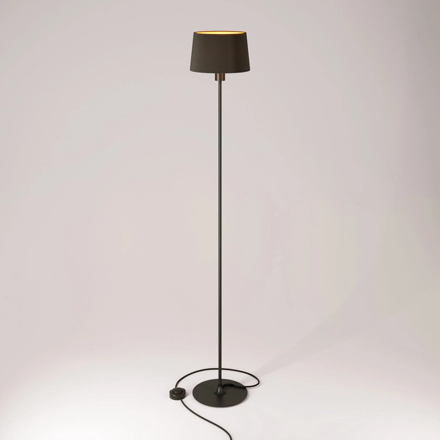 Lampadaire MAG-Y avec abat-jour tissu Athena - Noir