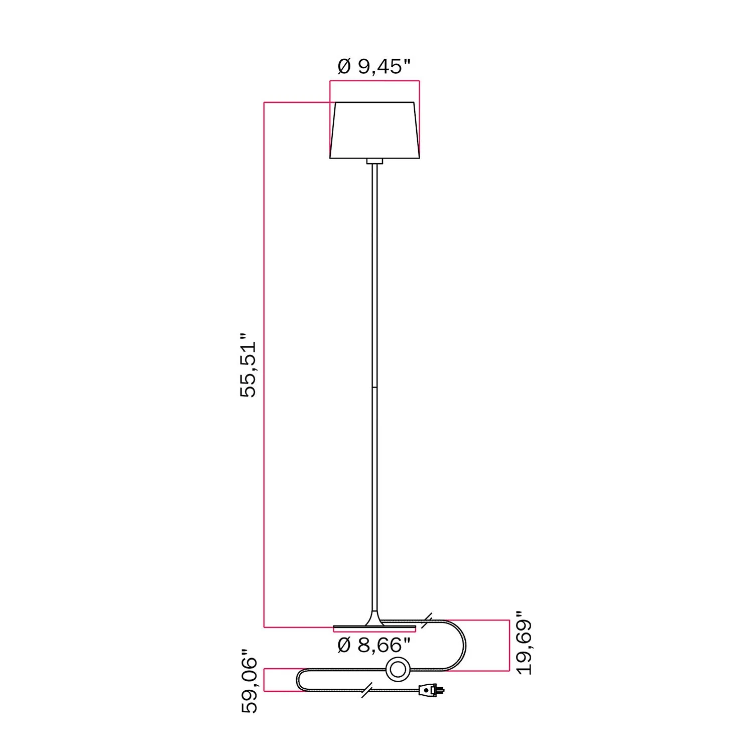Lampadaire MAG-Y avec abat-jour en tissu Athena - Bronze brossé - Image 6
