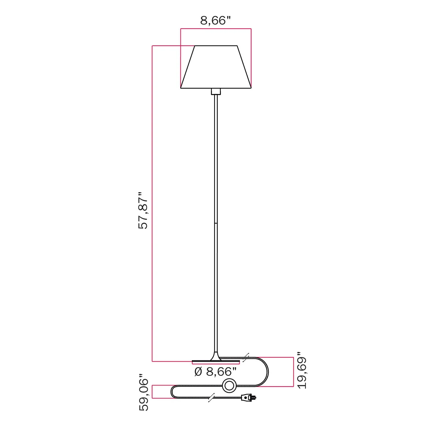 Lampadaire MAG-Y avec abat-jour Impero M - Cuivre brossé - Image 6