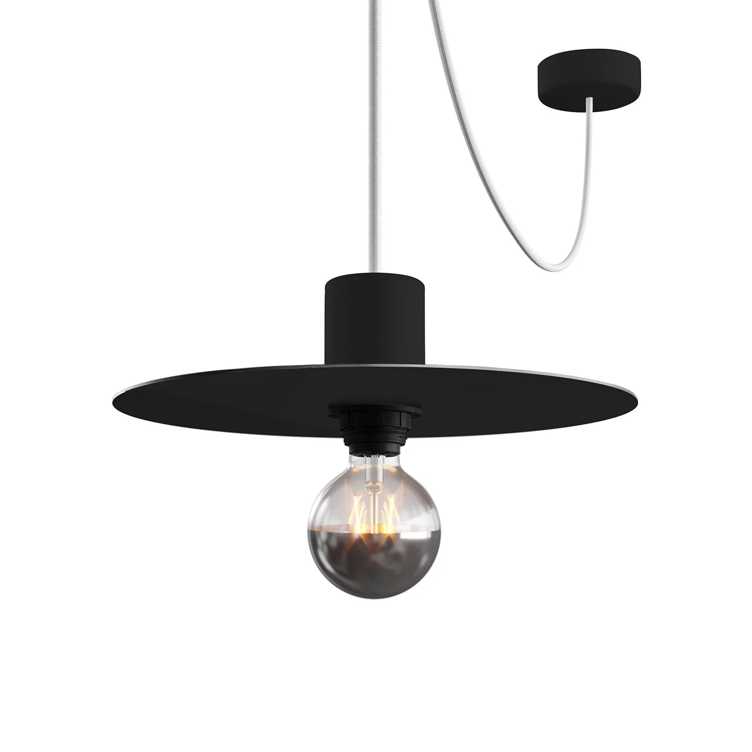 Mini-plateau Ellepì 'Solid Color' noir pour lampes, diamètre 24 cm - Made in Italy. - Image 4