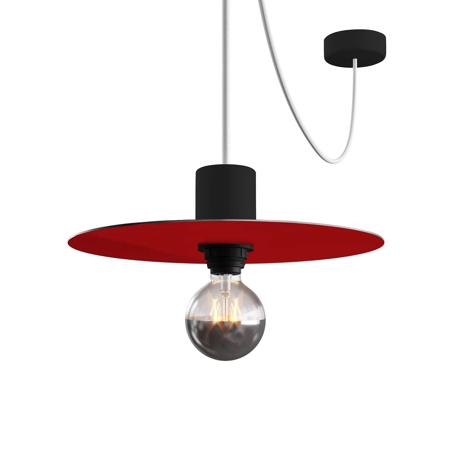 Mini-plateau Ellepì 'Solid Color' Rouge pour lampes, diamètre 24 cm - Fabriqué en Italie - Image 4